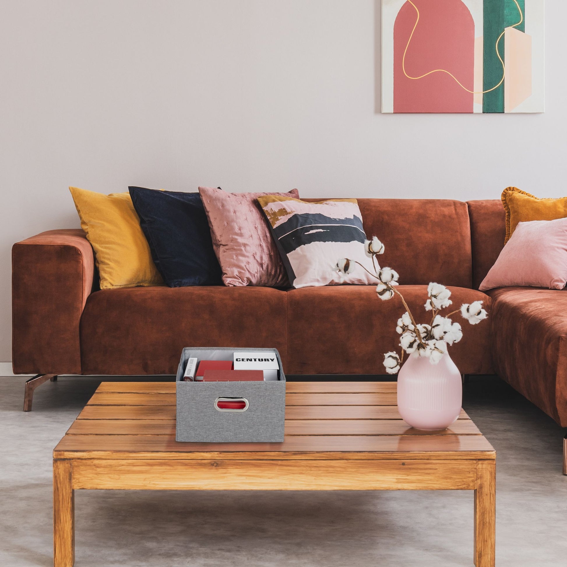 Aufbewahrungsbox mit Deckel 2er-Set Grau von Relaxdays