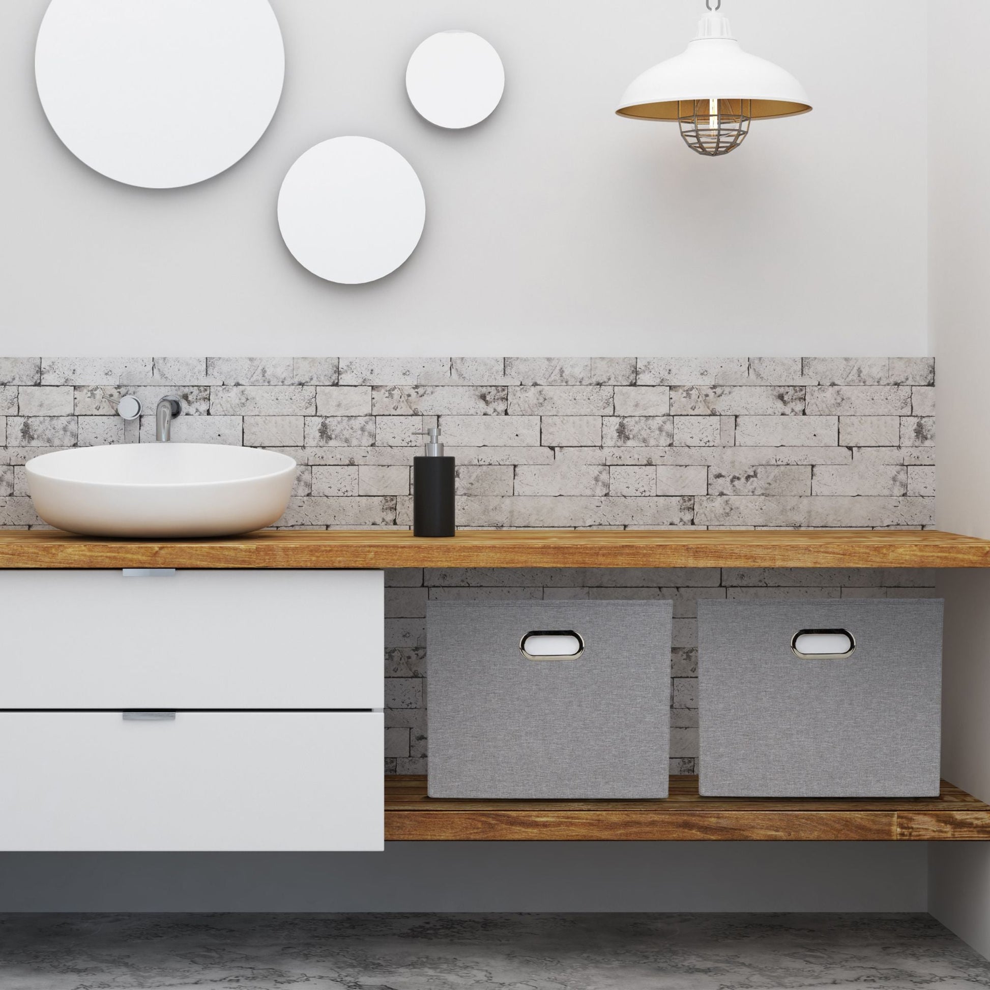 Aufbewahrungsbox quadratisch 2er-Set Grau von Relaxdays