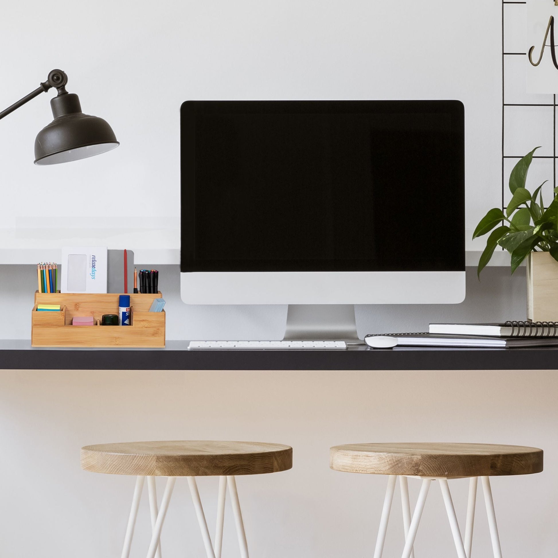Schreibtisch Organizer Bambus Hellbraun von Relaxdays