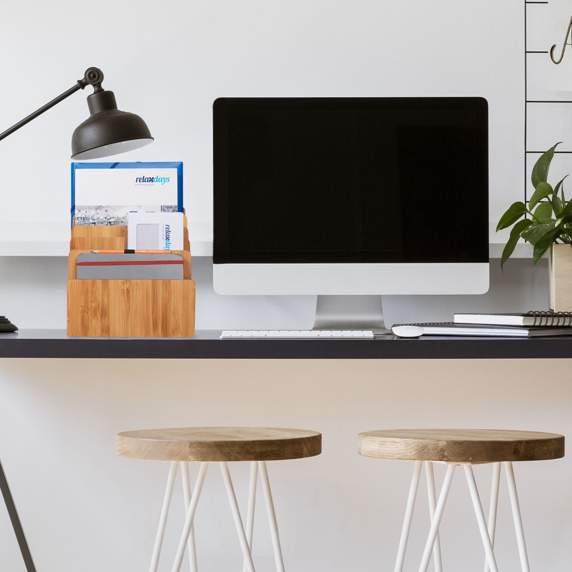 Dokumentenhalter Bambus Hellbraun von Relaxdays