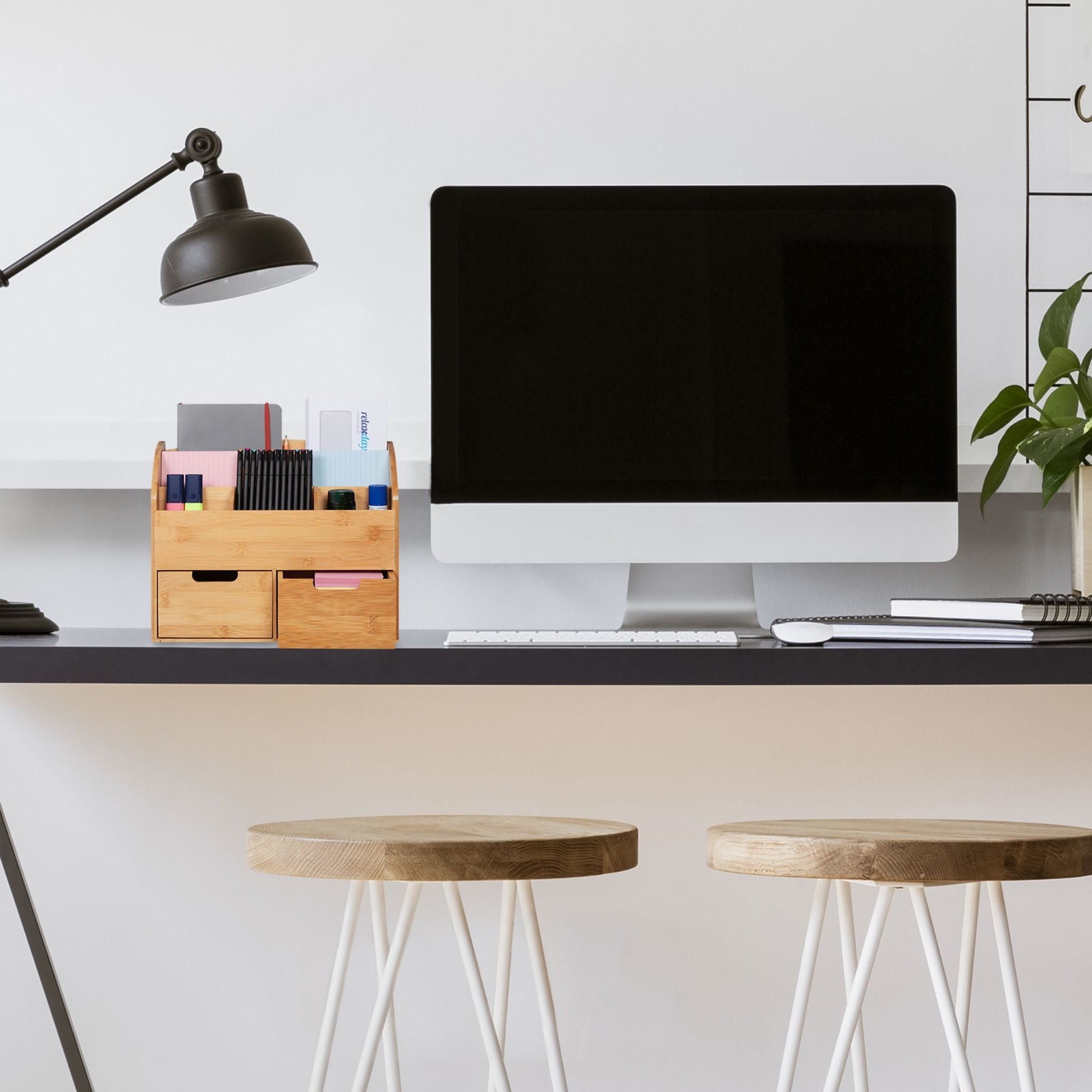 Schreibtisch Organizer mit Schubladen Hellbraun von Relaxdays