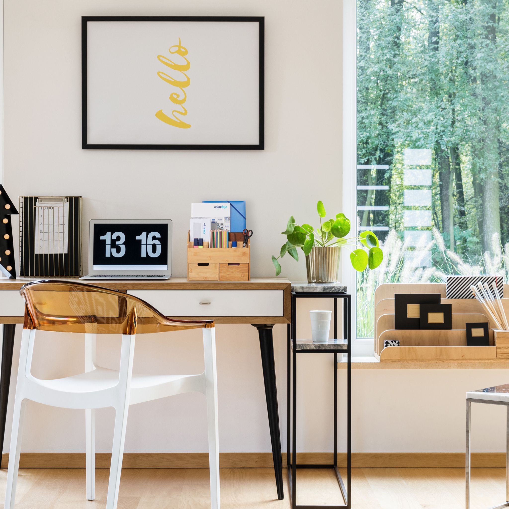 Schreibtisch Organizer mit Schubladen Hellbraun von Relaxdays