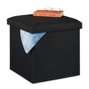 Sitzhocker mit Stauraum Schwarz von Relaxdays