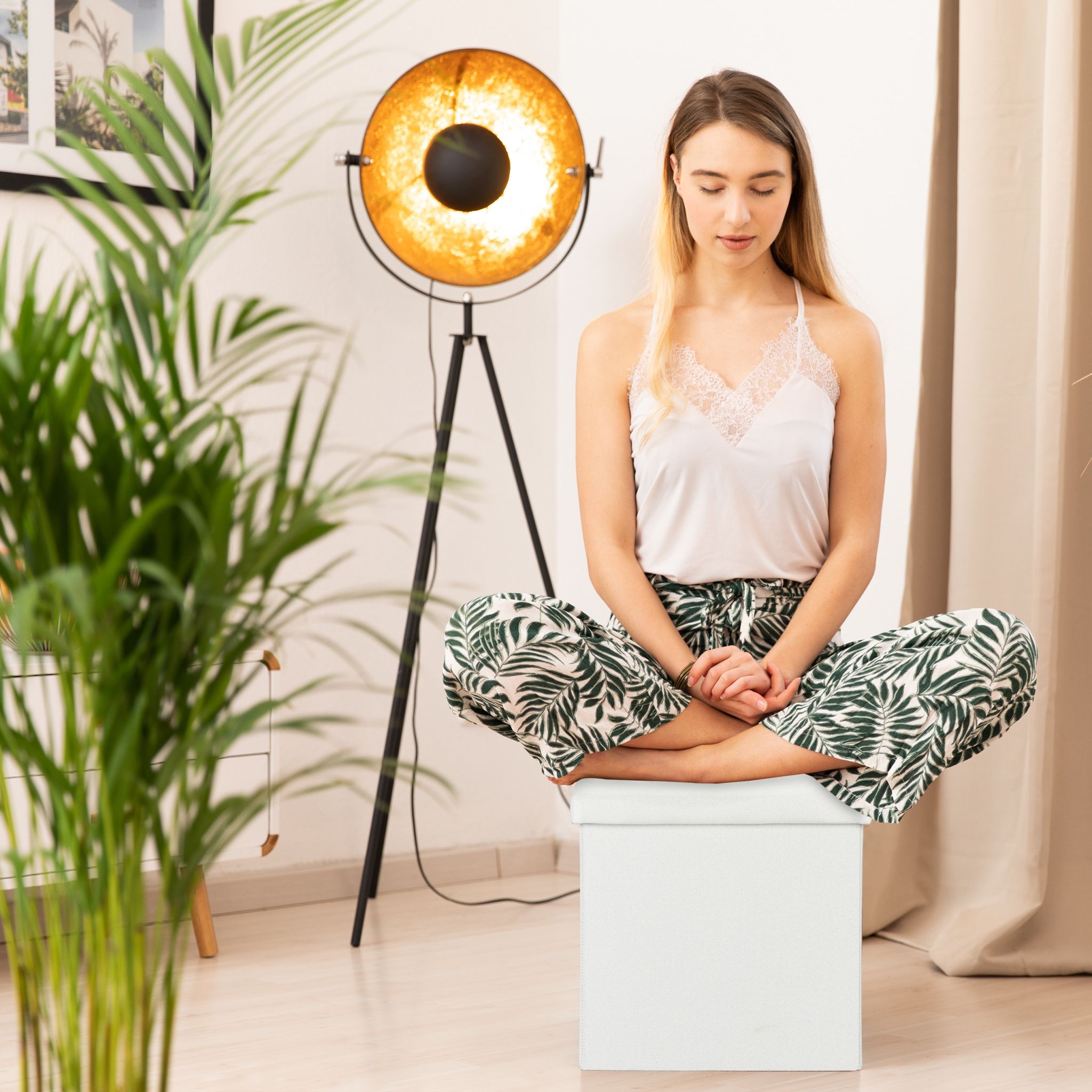 Sitzhocker mit Stauraum Anthrazit von Relaxdays