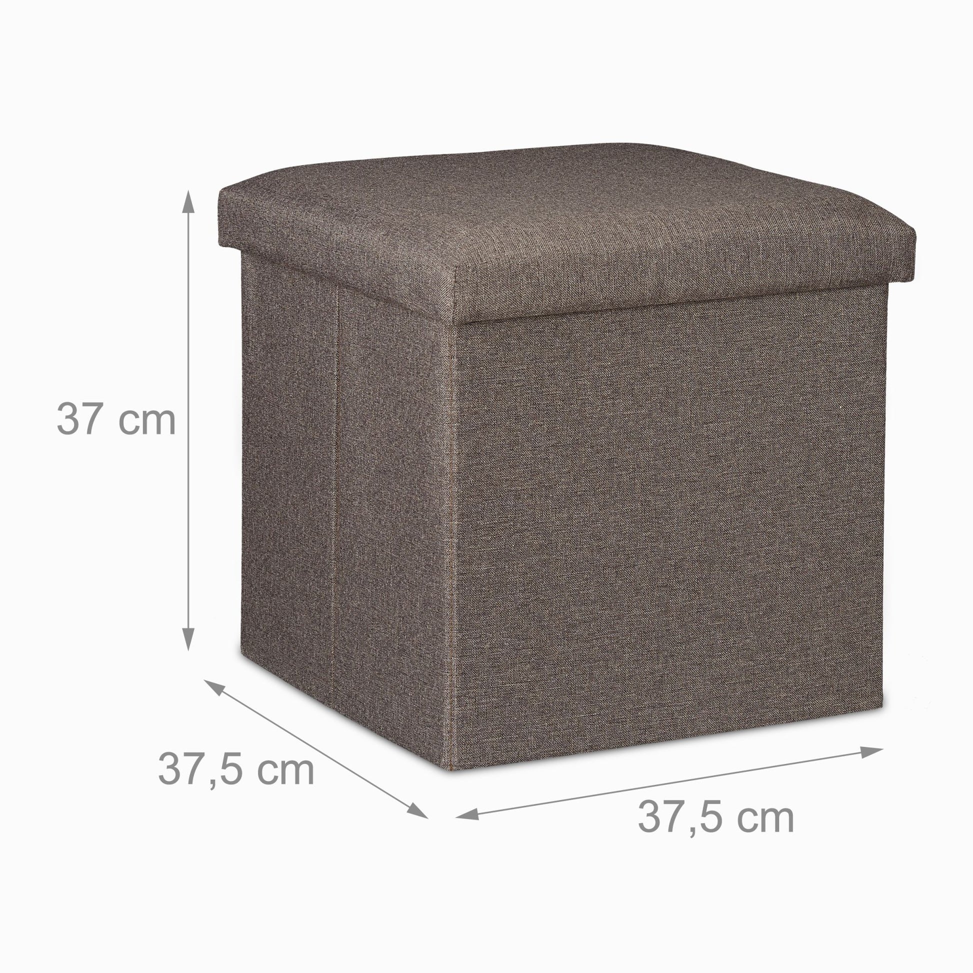 Sitzhocker mit Stauraum Anthrazit von Relaxdays