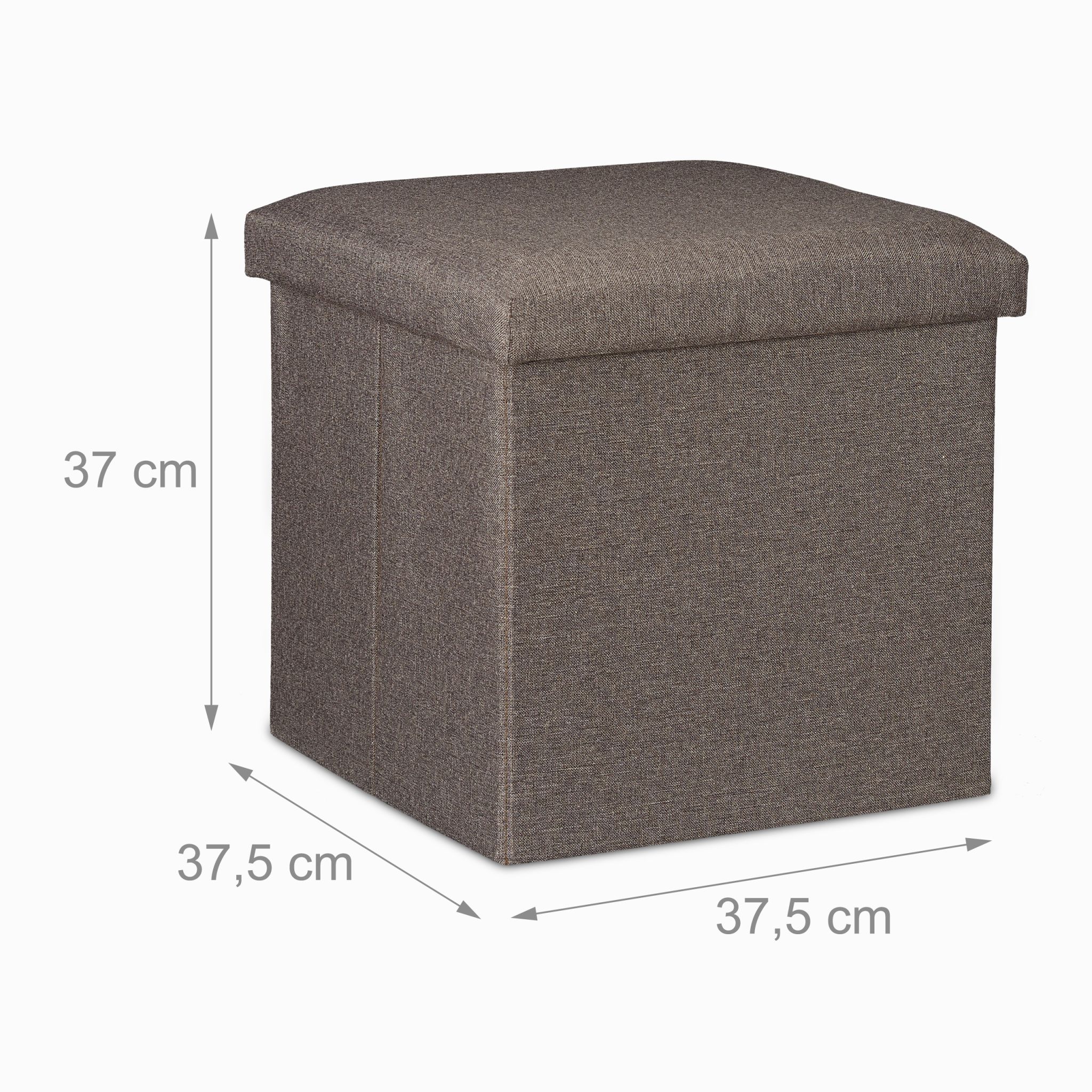 Sitzhocker mit Stauraum Anthrazit von Relaxdays