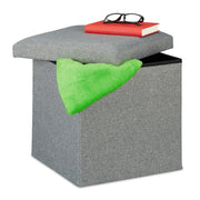 Sitzhocker mit Stauraum Grau von Relaxdays