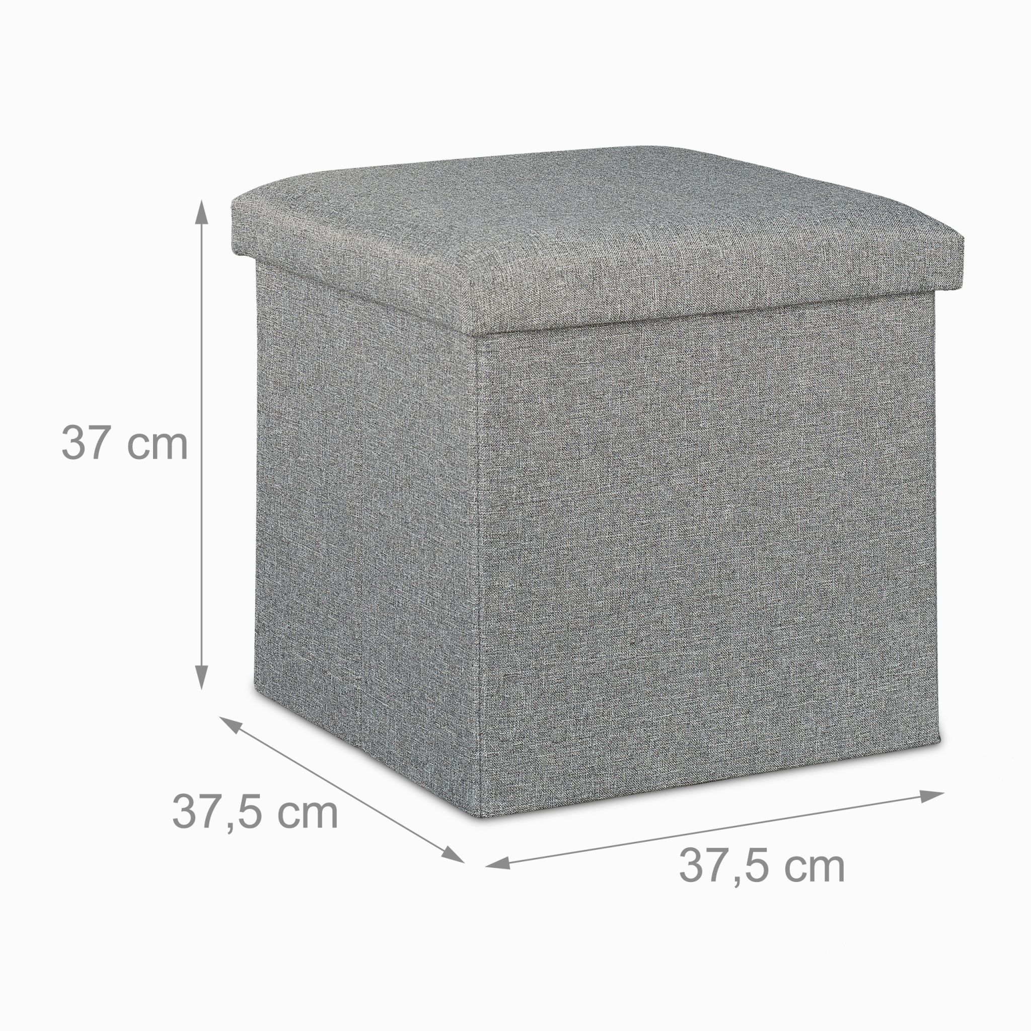 Sitzhocker mit Stauraum Grau von Relaxdays