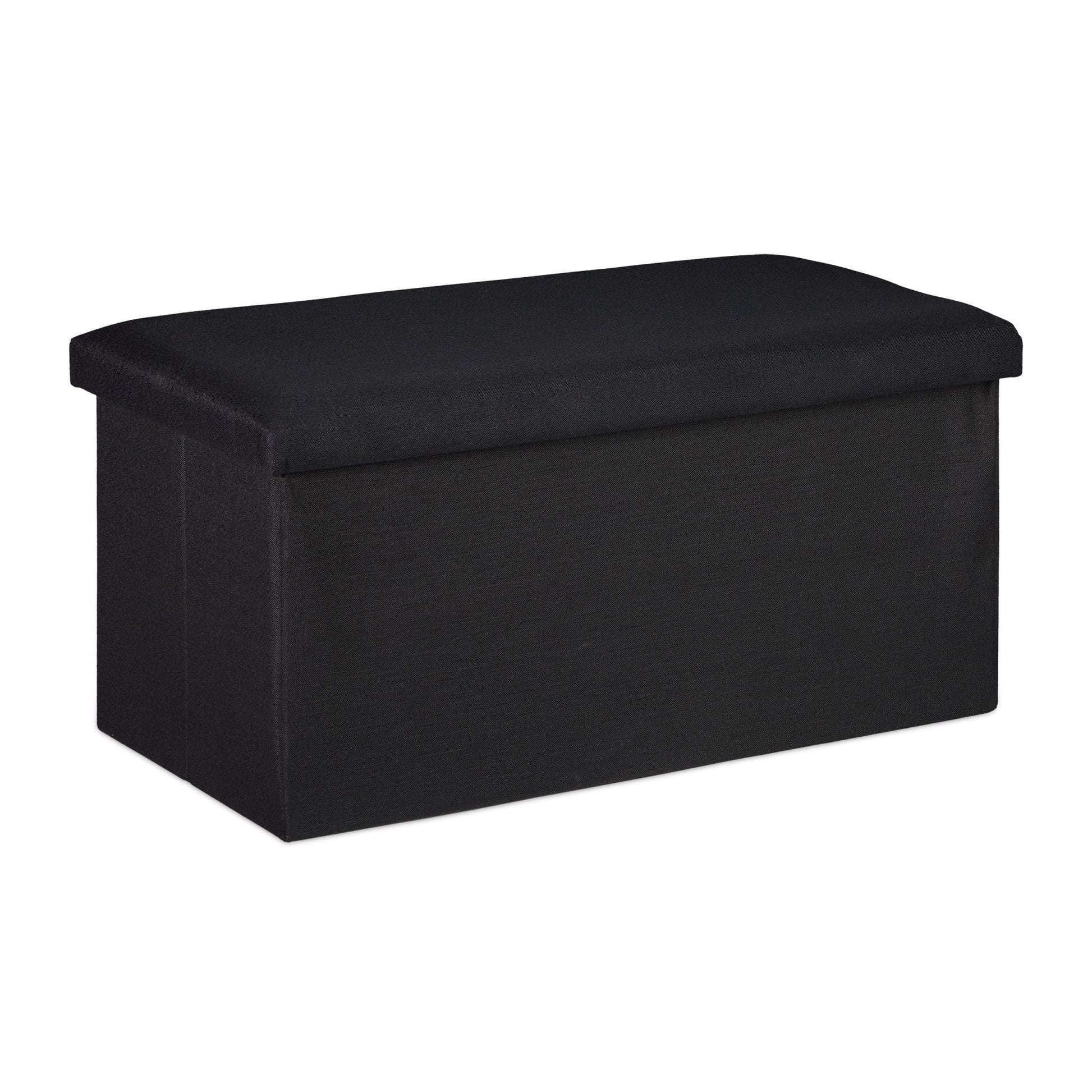 Sitzbank Leinen-Optik Schwarz von Relaxdays