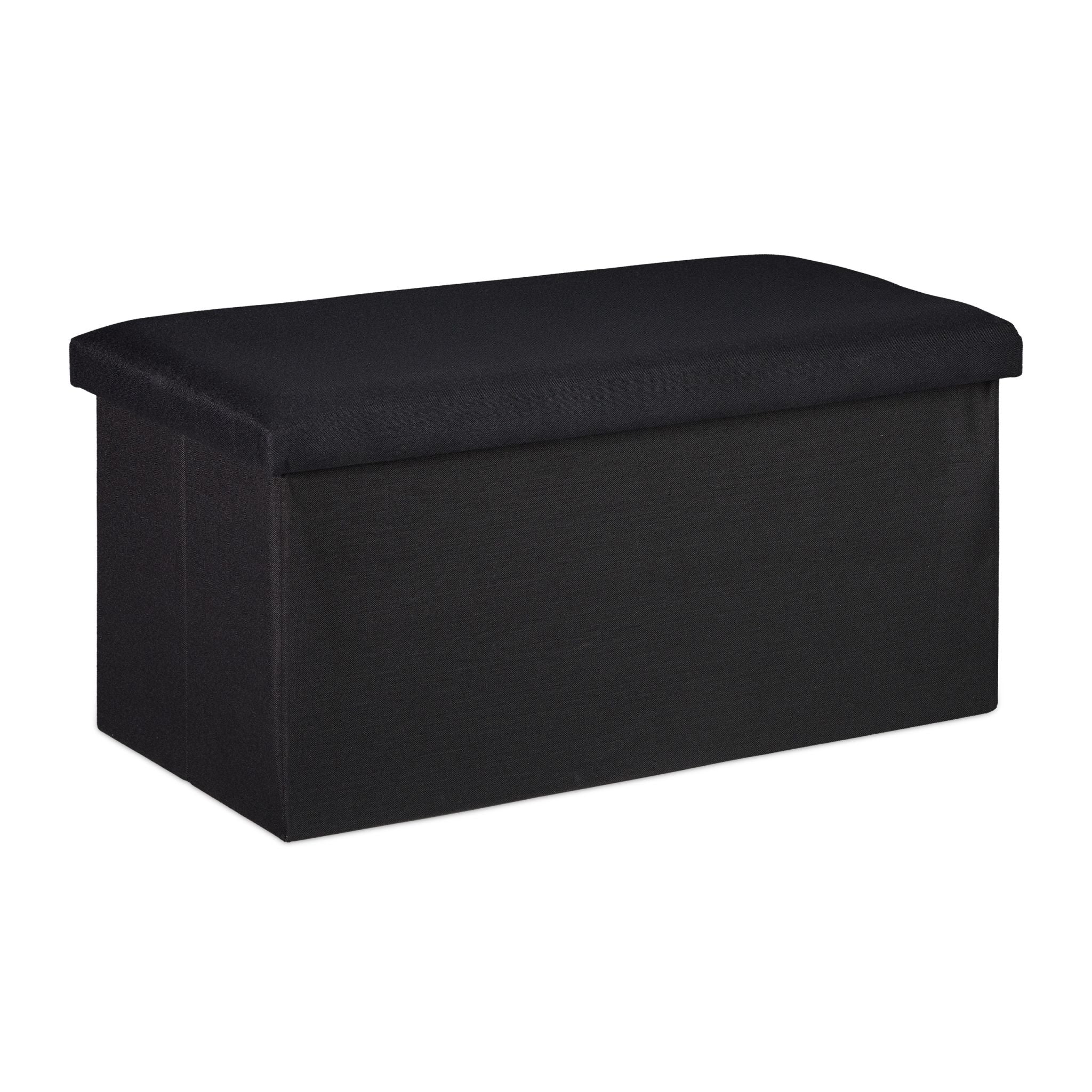 Sitzbank Leinen-Optik Schwarz von Relaxdays