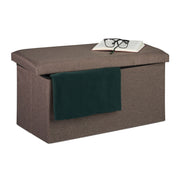 Sitzbank Leinen-Optik Anthrazit von Relaxdays