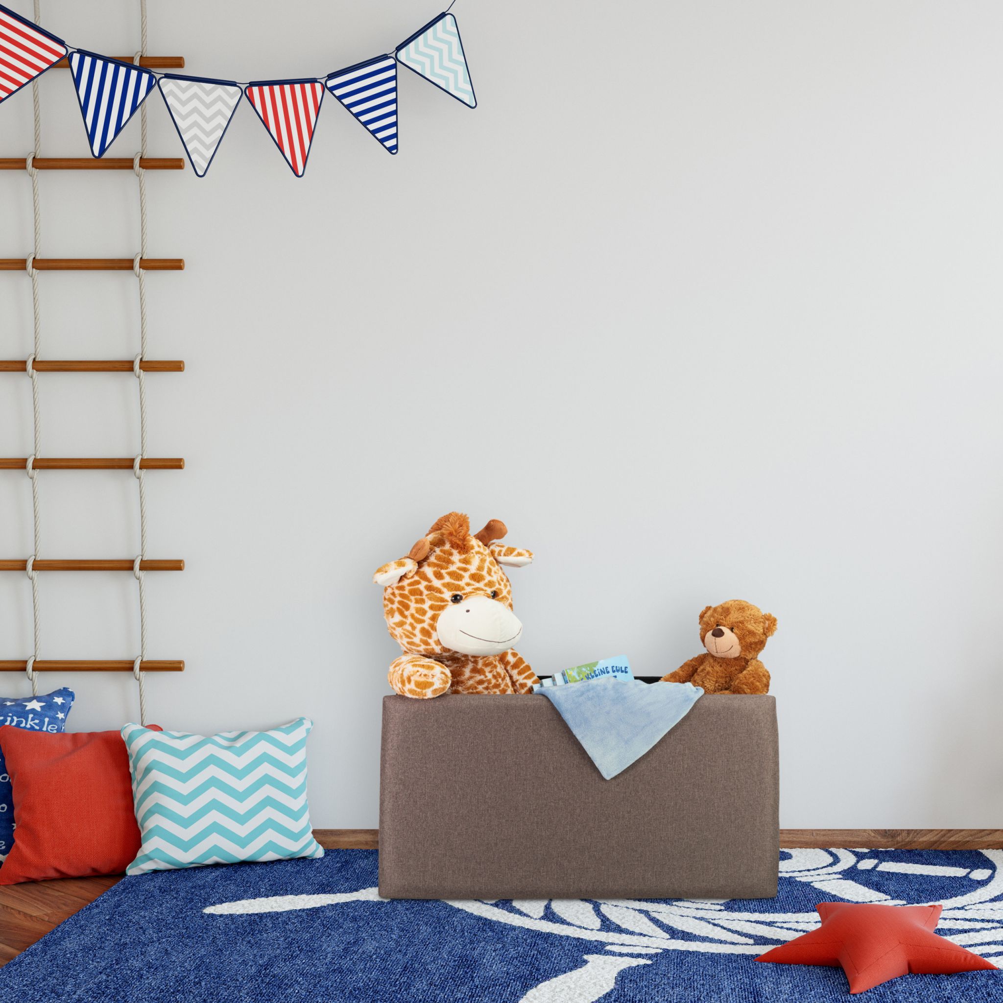 Sitzbank Leinen-Optik Anthrazit von Relaxdays