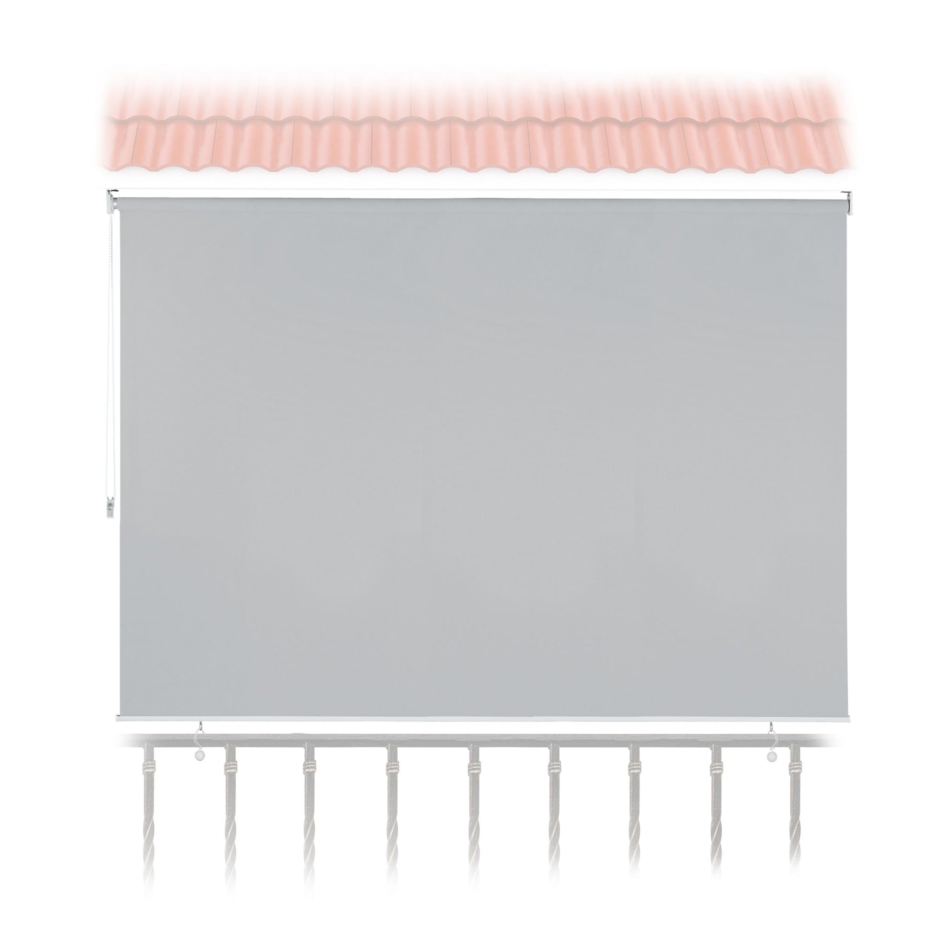 Senkrechtmarkise mit Seilzug Grau von Relaxdays