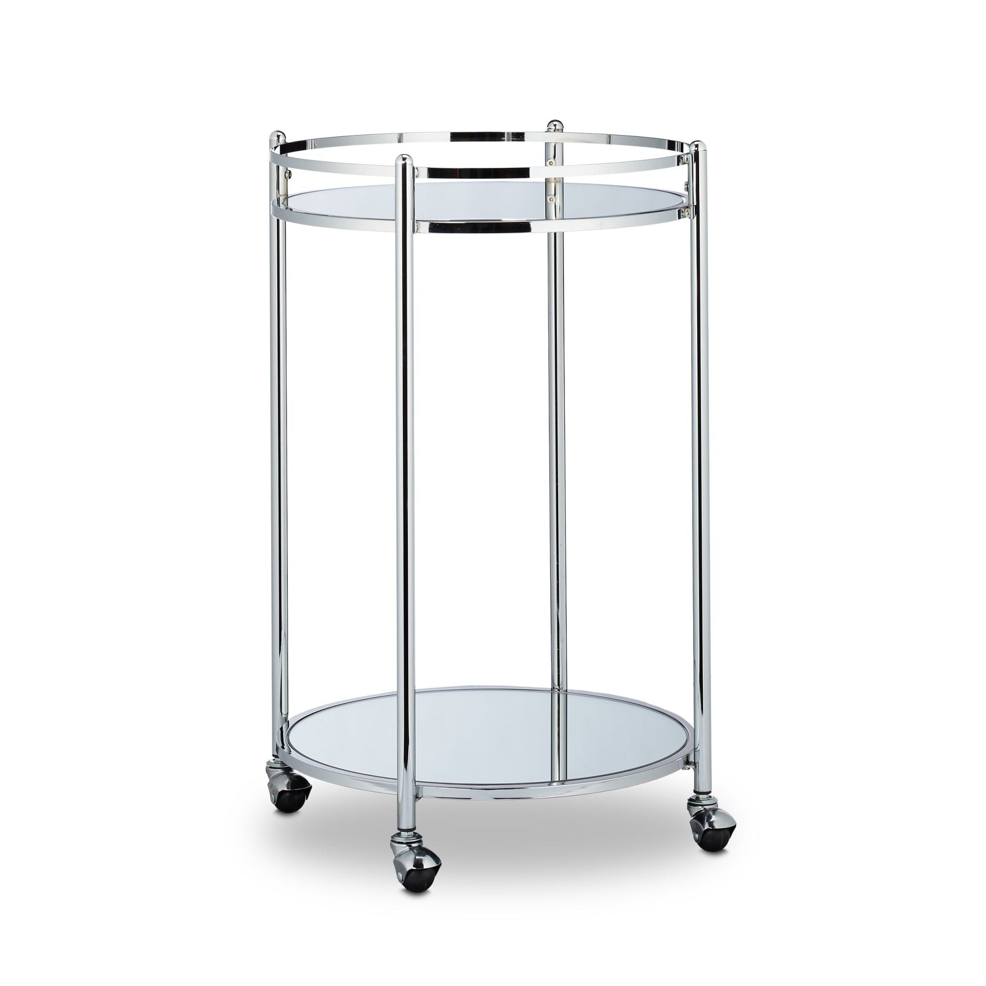 Servierwagen rund Silber Silber-Transparent von Relaxdays