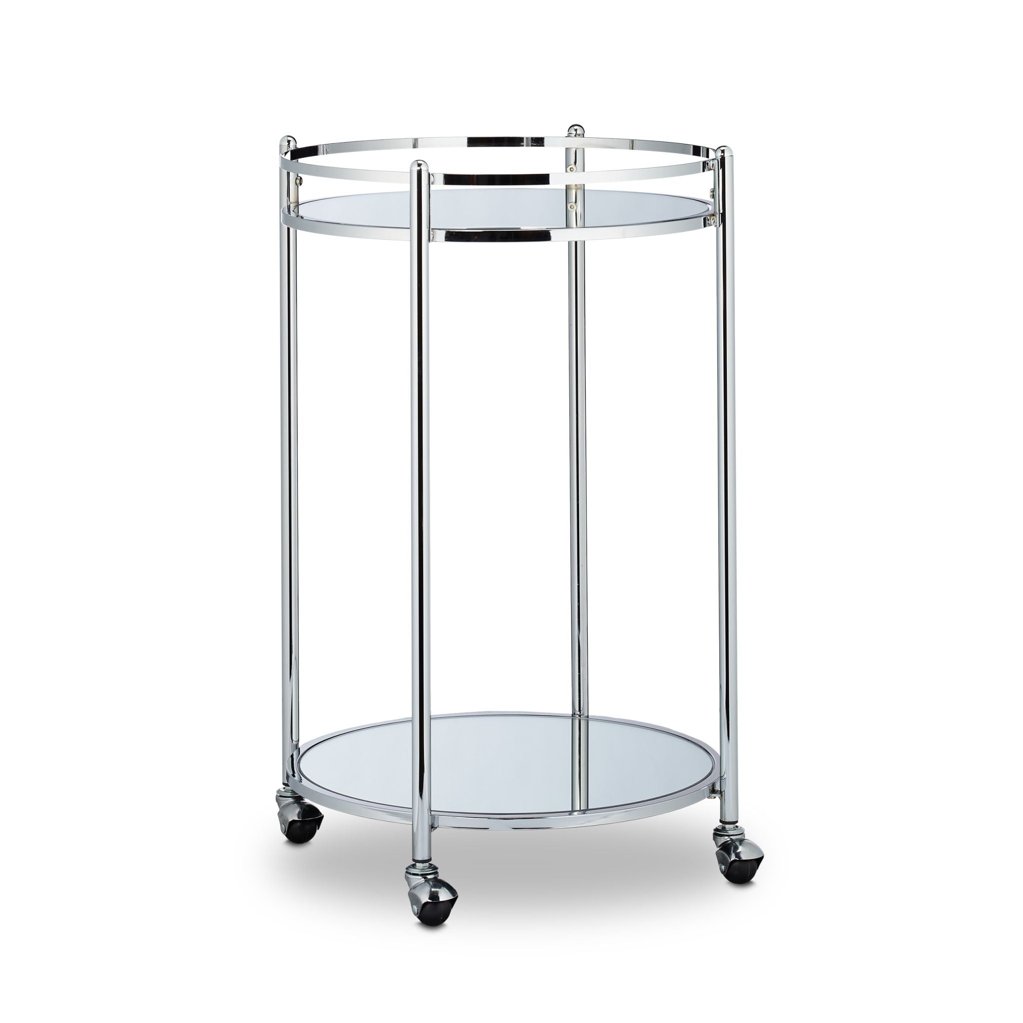 Servierwagen rund Silber Silber-Transparent von Relaxdays