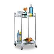 Servierwagen rund Silber Silber-Transparent von Relaxdays