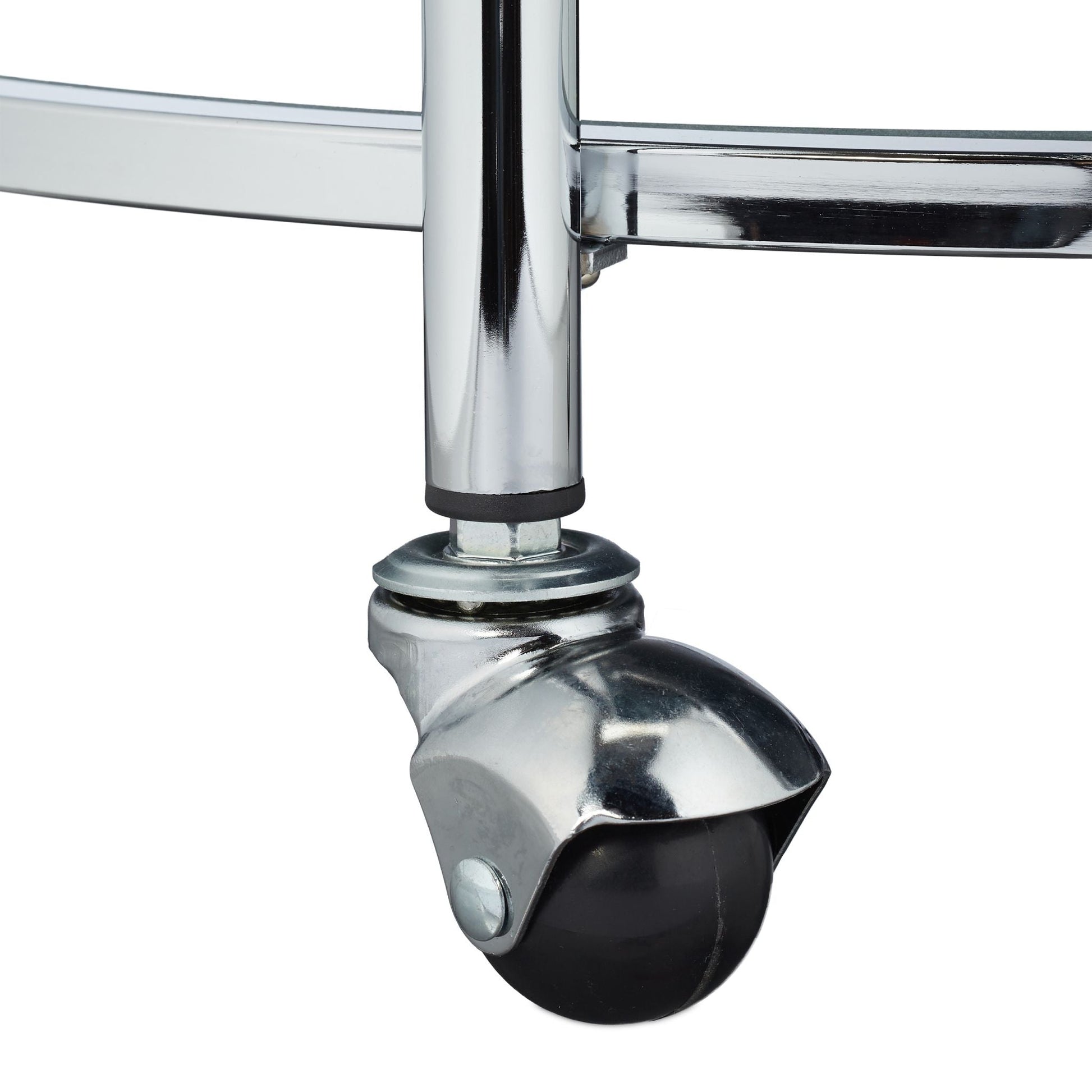 Servierwagen rund Silber Silber-Transparent von Relaxdays