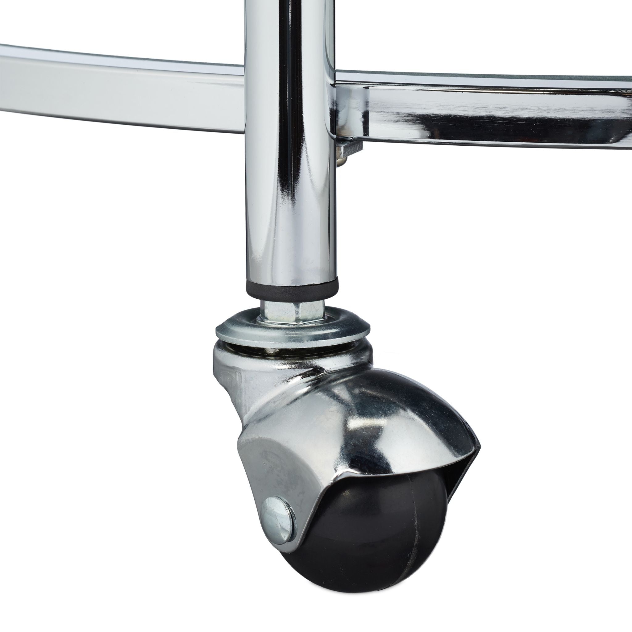 Servierwagen rund Silber Silber-Transparent von Relaxdays