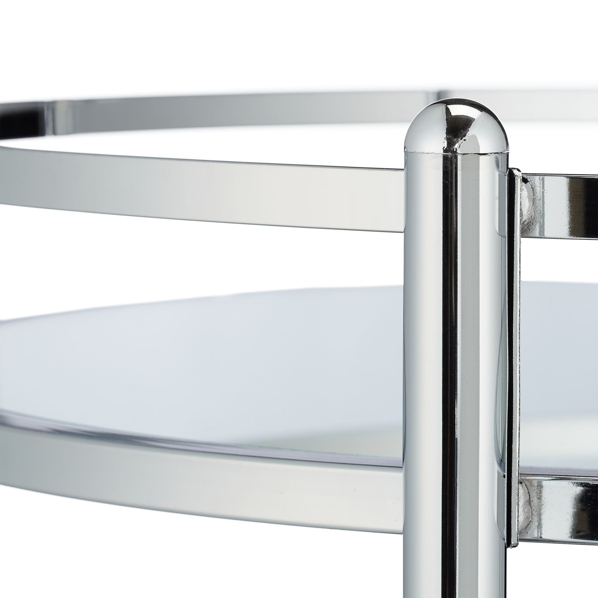 Servierwagen rund Silber Silber-Transparent von Relaxdays