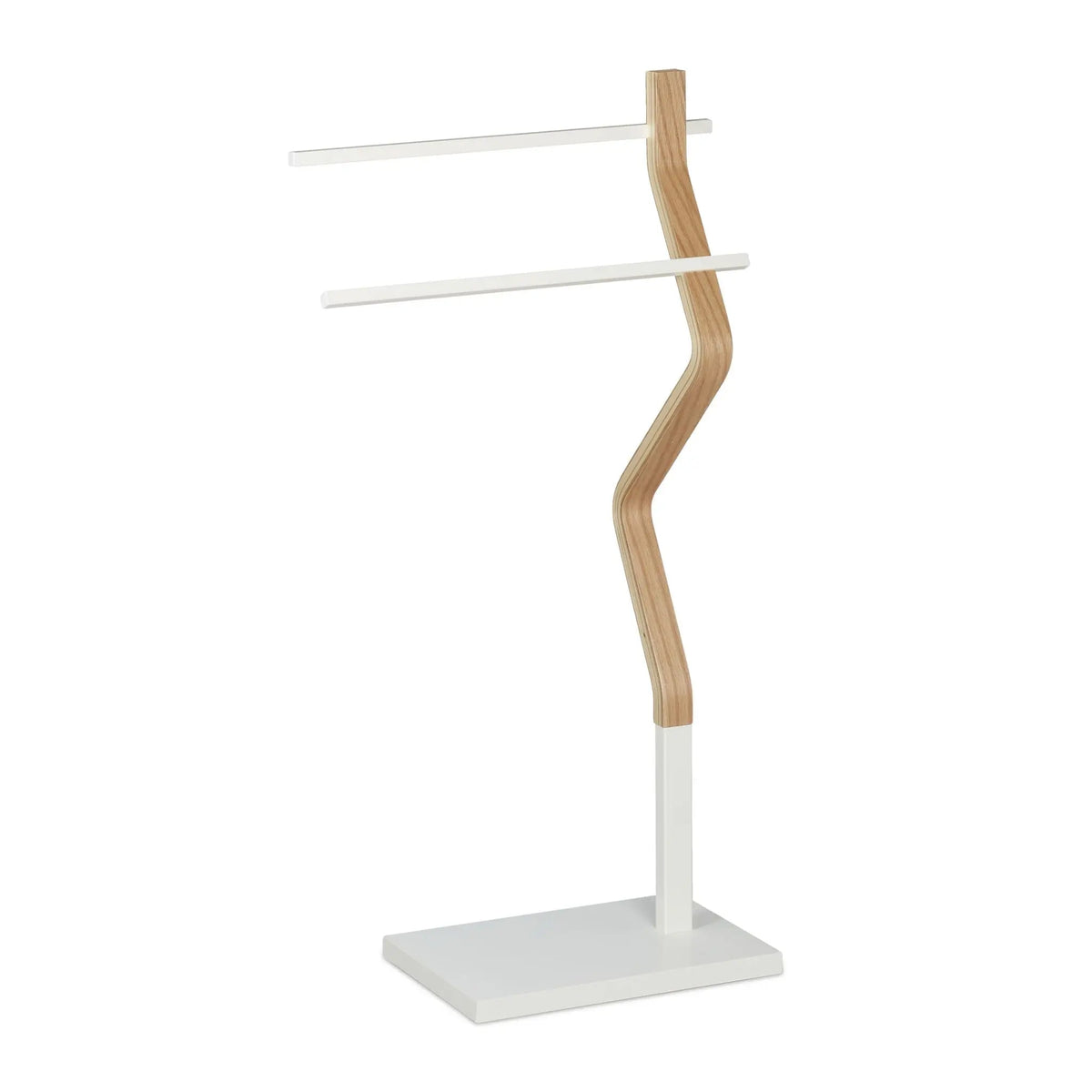 Handtuchhalter stehend Weiss-Hellbraun von Relaxdays