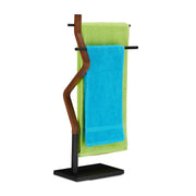 Handtuchhalter stehend Braun-Schwarz von Relaxdays