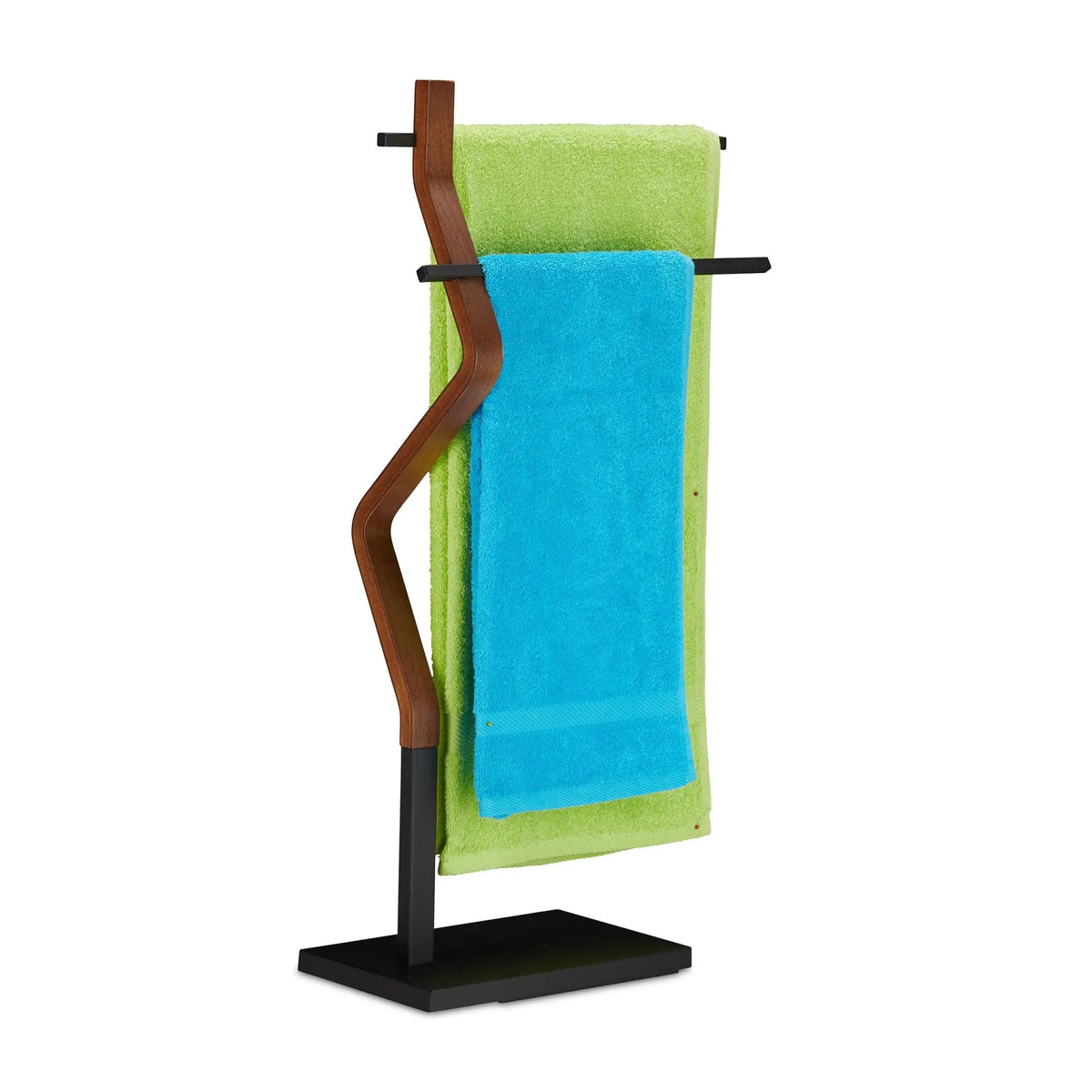 Handtuchhalter stehend Braun-Schwarz von Relaxdays