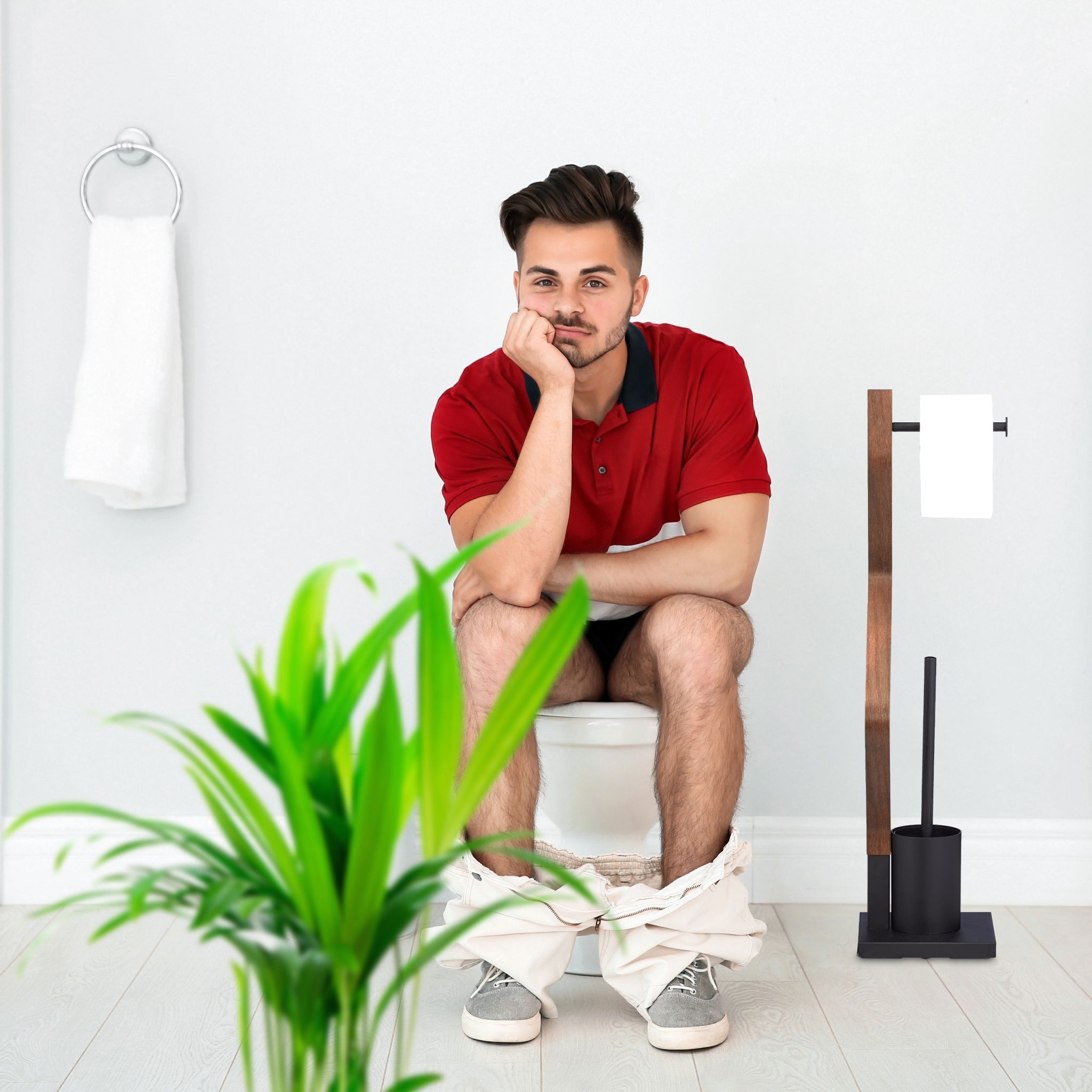 WC Garnitur stehend schwarz Braun-Schwarz