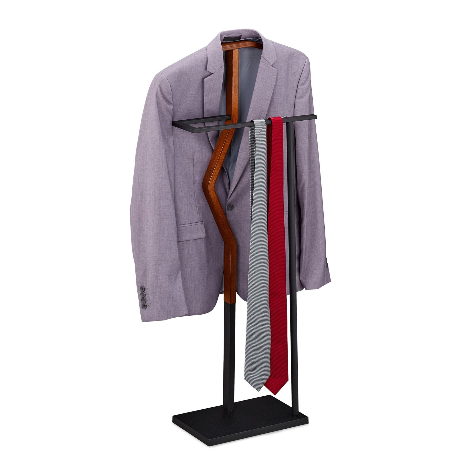 Herrendiener Materialmix Braun-Schwarz von Relaxdays