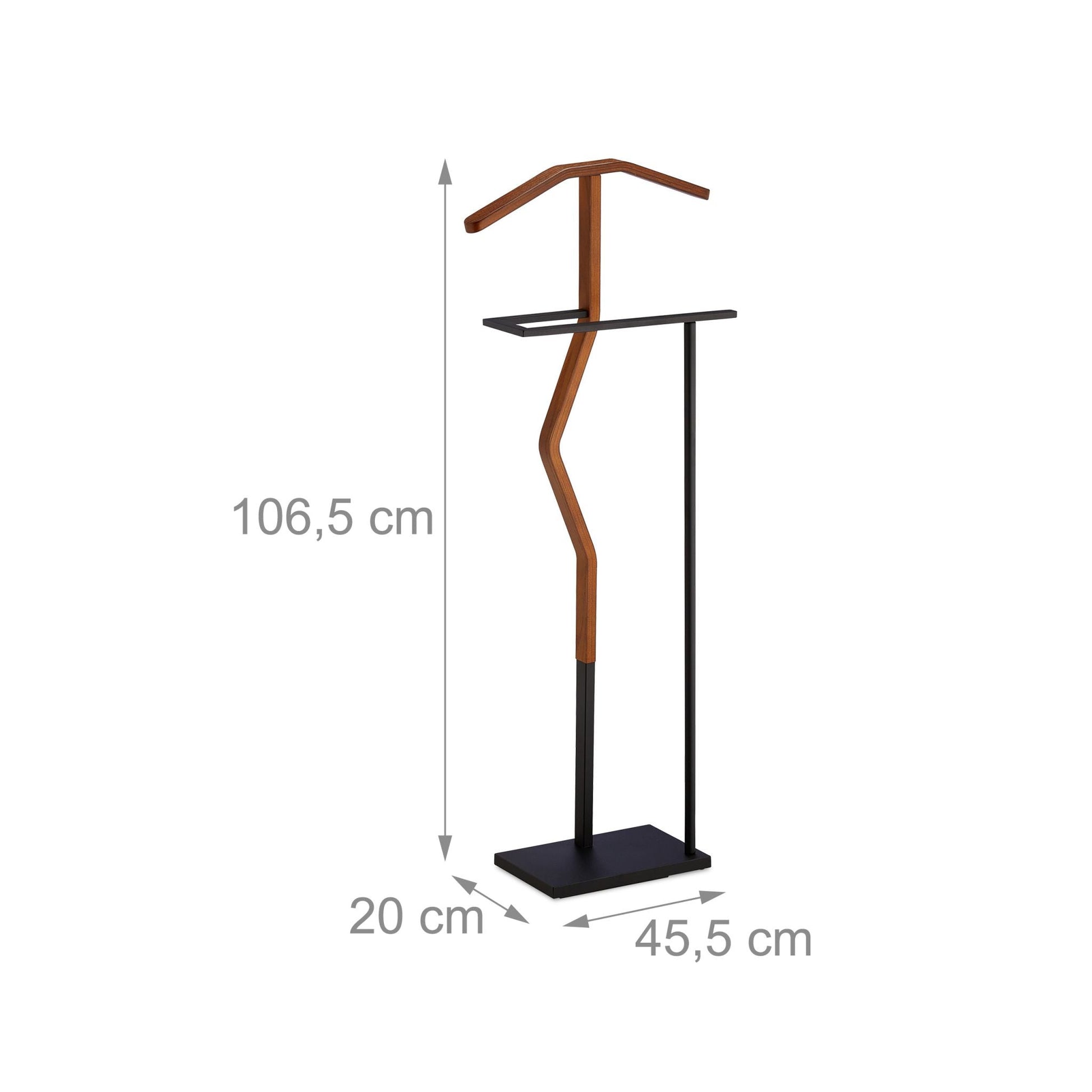 Herrendiener Materialmix Braun-Schwarz von Relaxdays