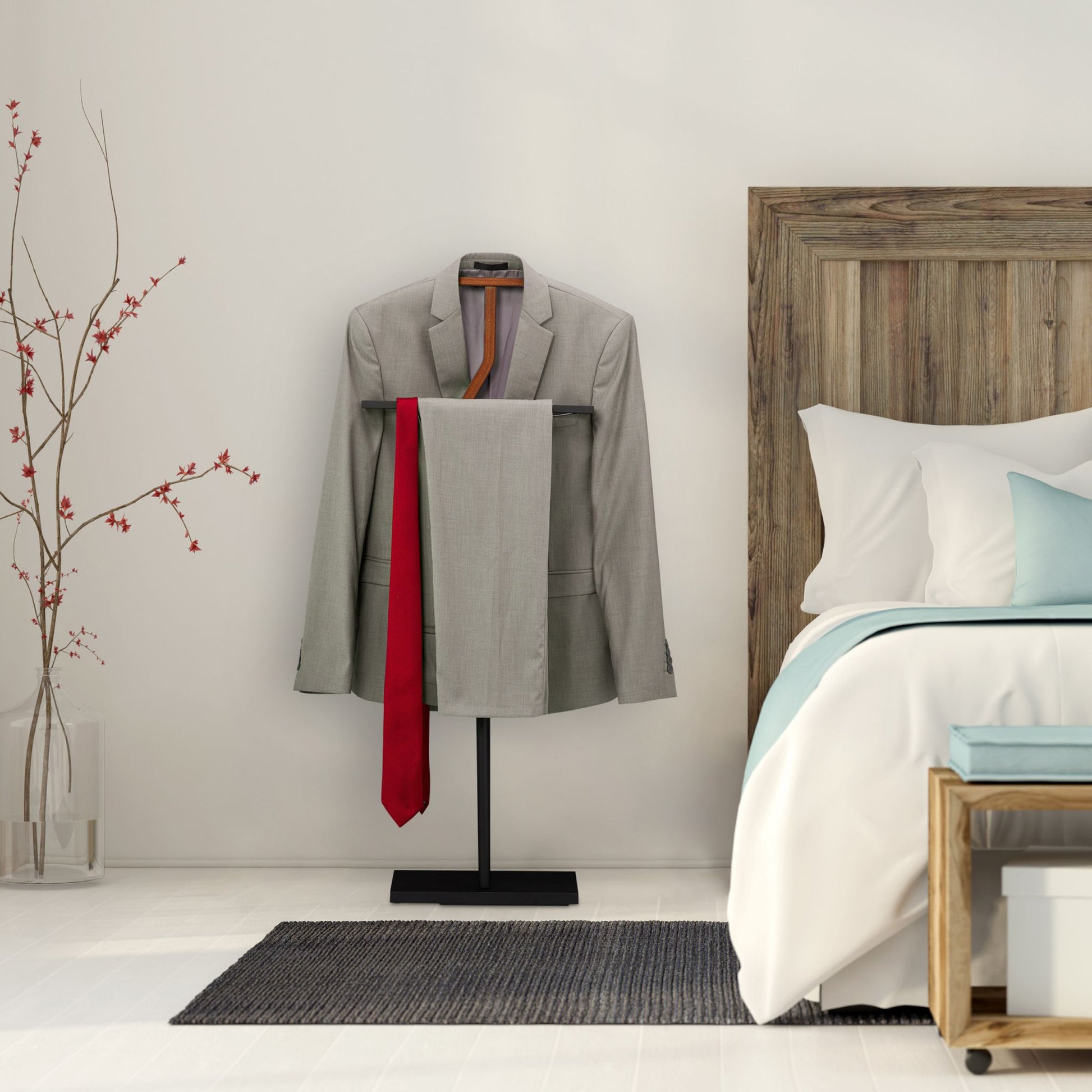 Herrendiener Holz & Metall Braun-Schwarz von Relaxdays