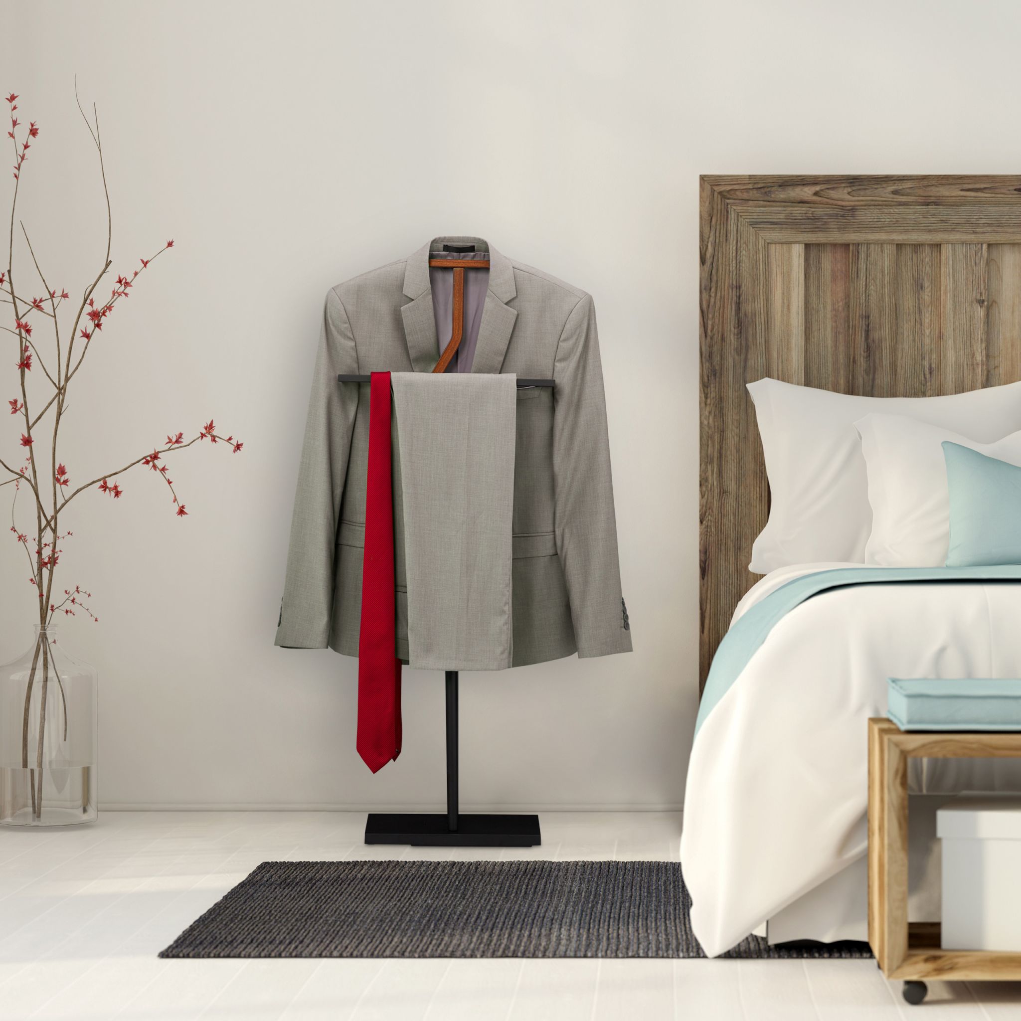 Herrendiener Holz & Metall Braun-Schwarz von Relaxdays
