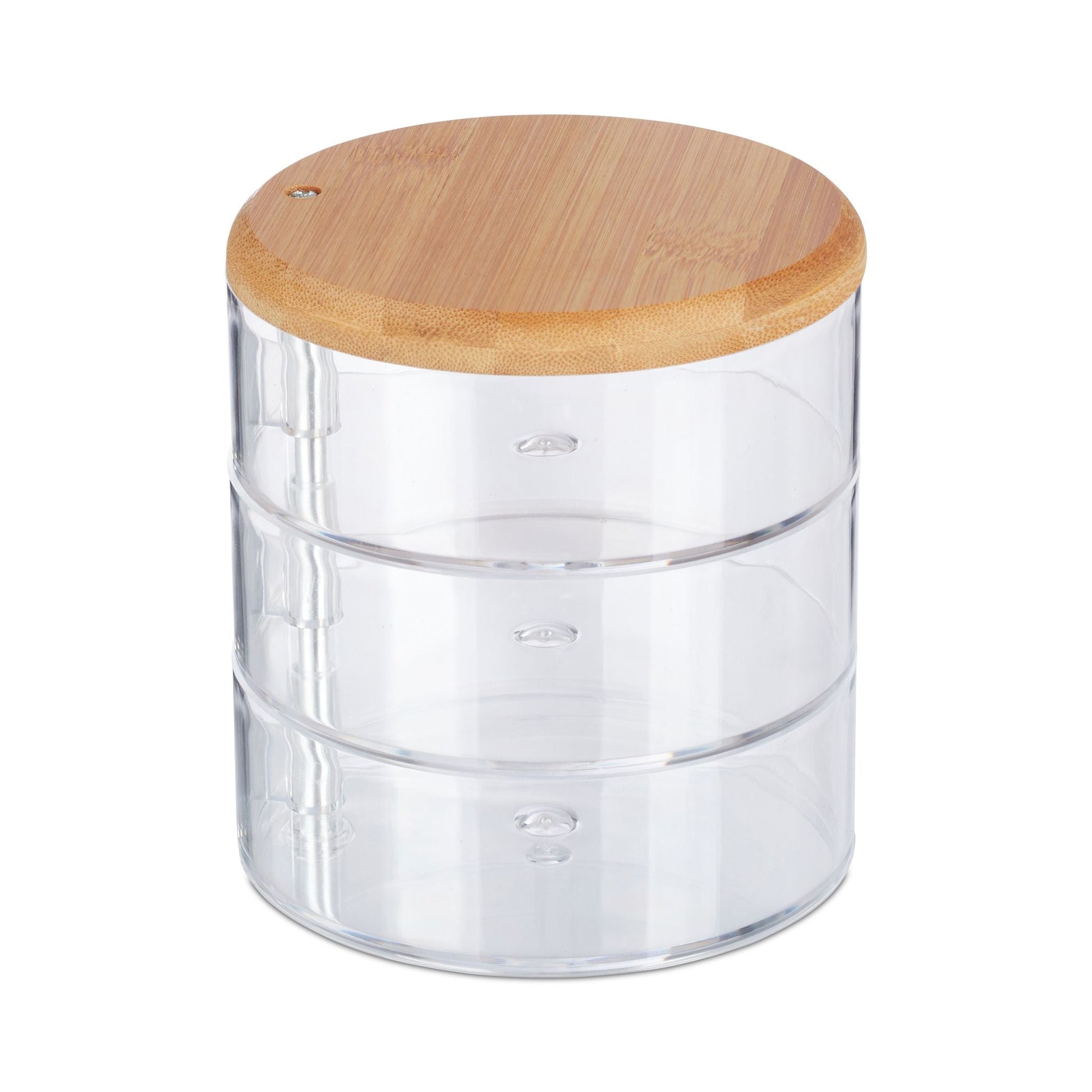 Make Up Organizer mit 3 Fächern Hellbraun-Transparent von Relaxdays
