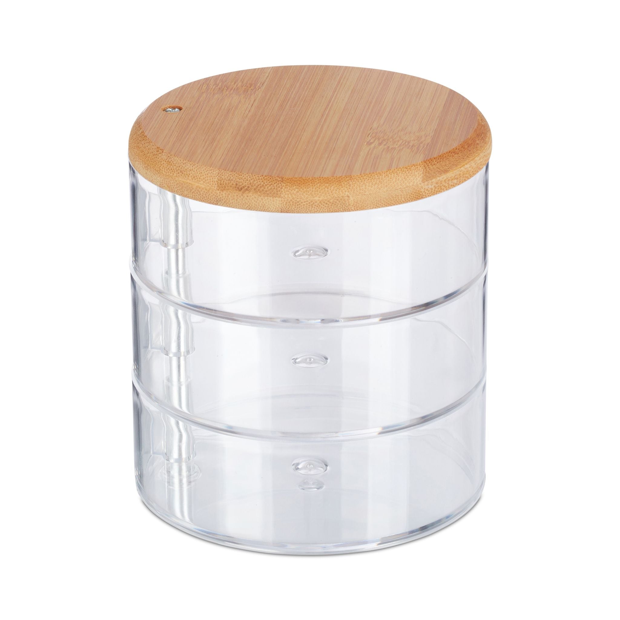 Make Up Organizer mit 3 Fächern Hellbraun-Transparent von Relaxdays