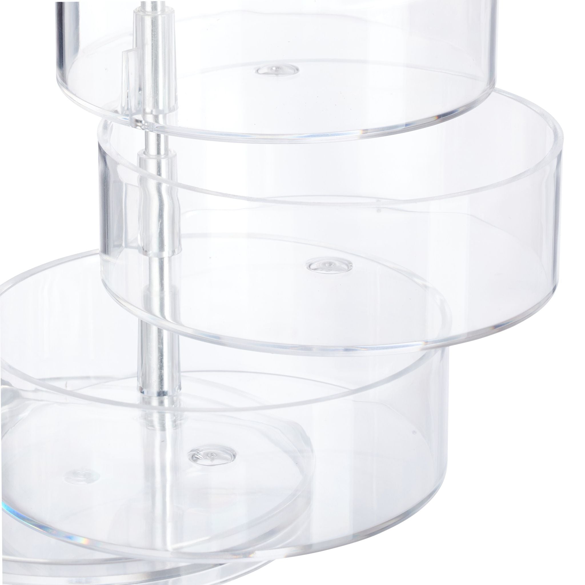 Make Up Organizer mit 3 Fächern Hellbraun-Transparent von Relaxdays