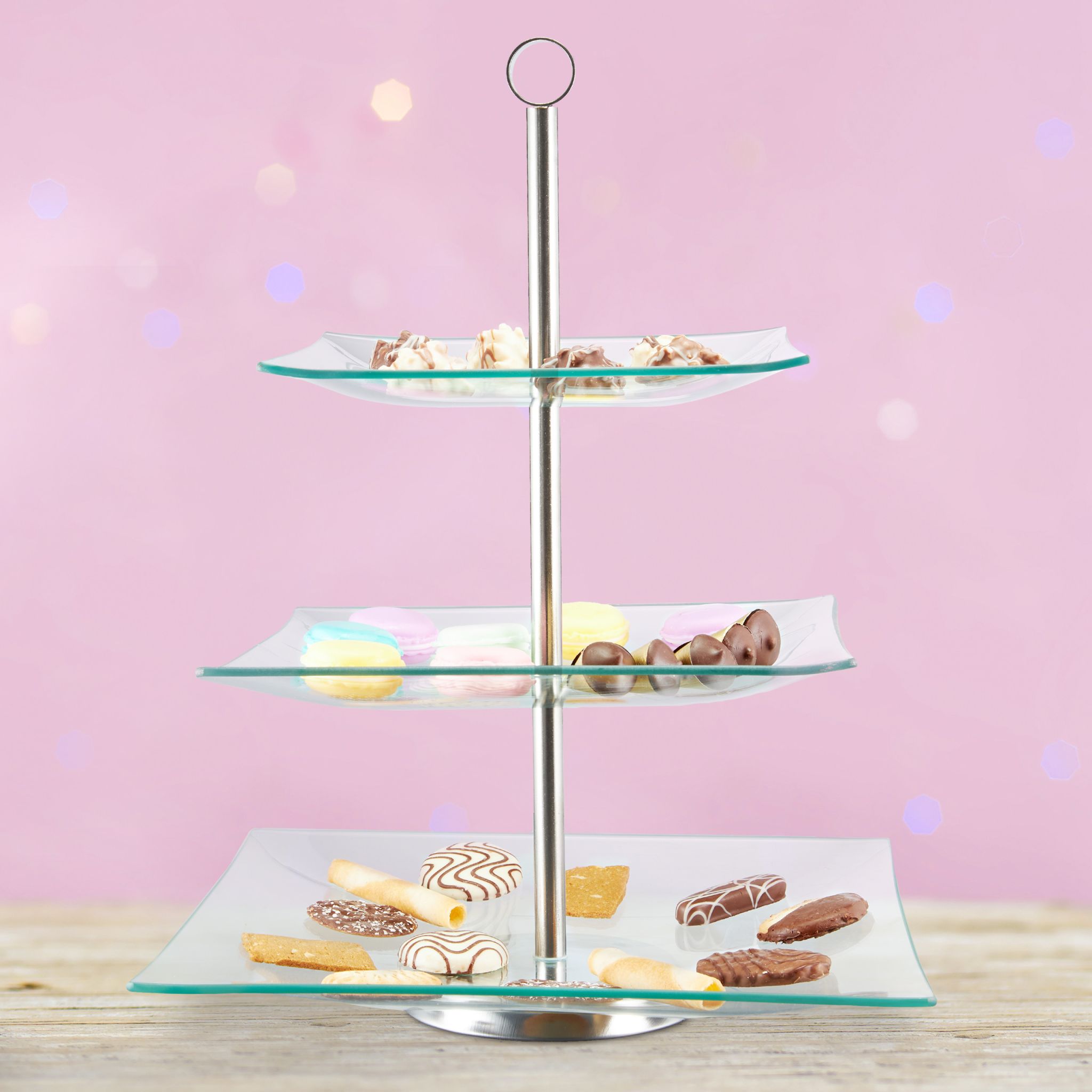 Etagere 3 Etagen Silber-Transparent von Relaxdays