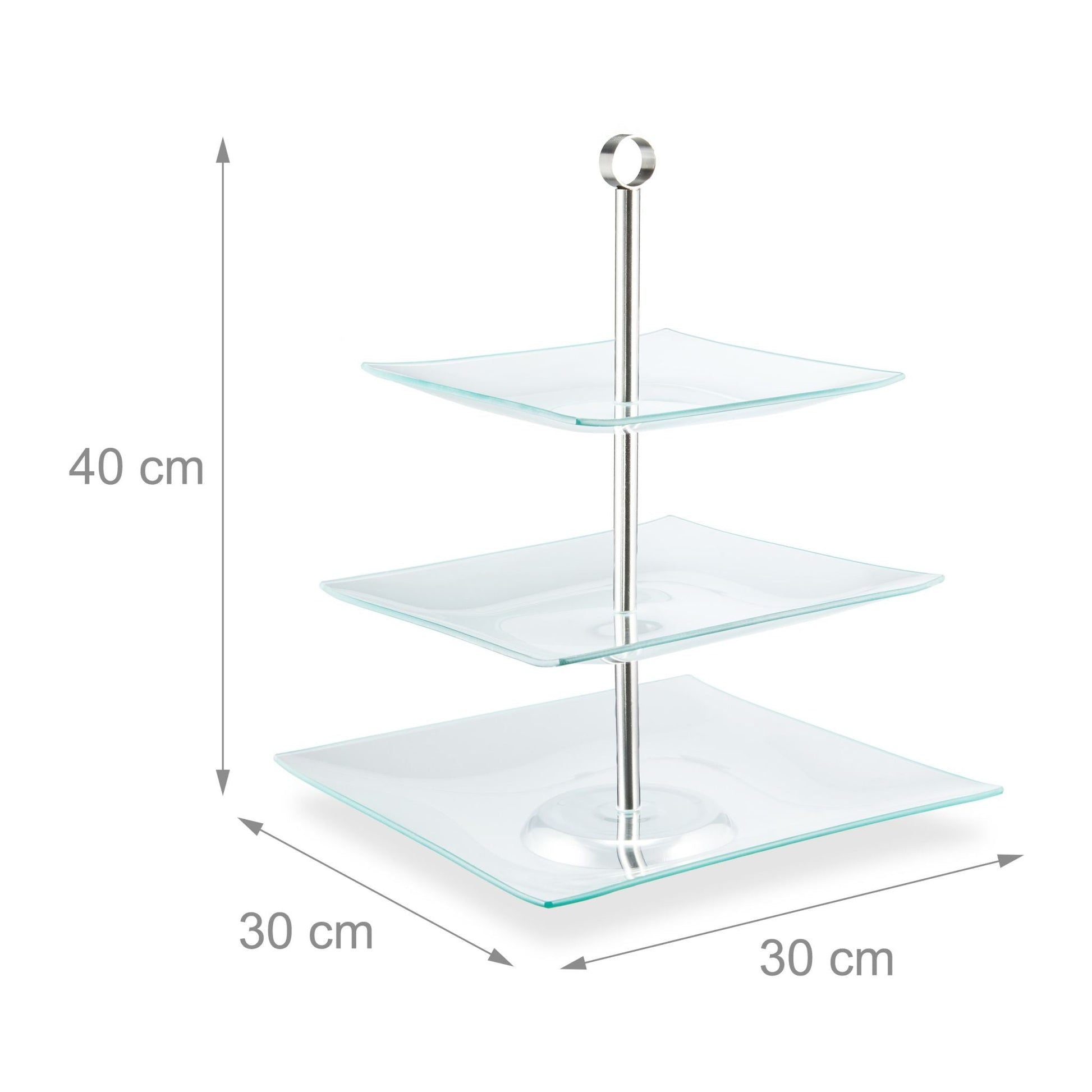 Etagere 3 Etagen Silber-Transparent von Relaxdays