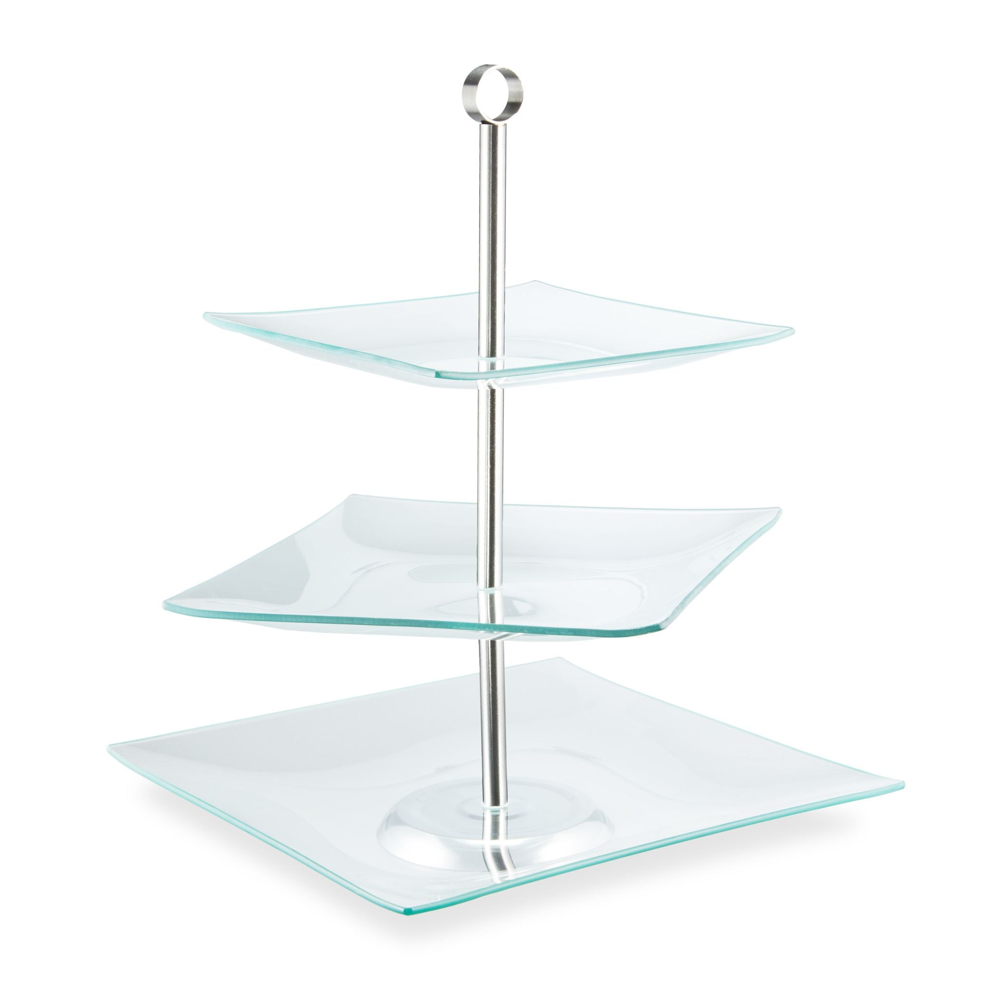 Etagere 3 Etagen Silber-Transparent von Relaxdays