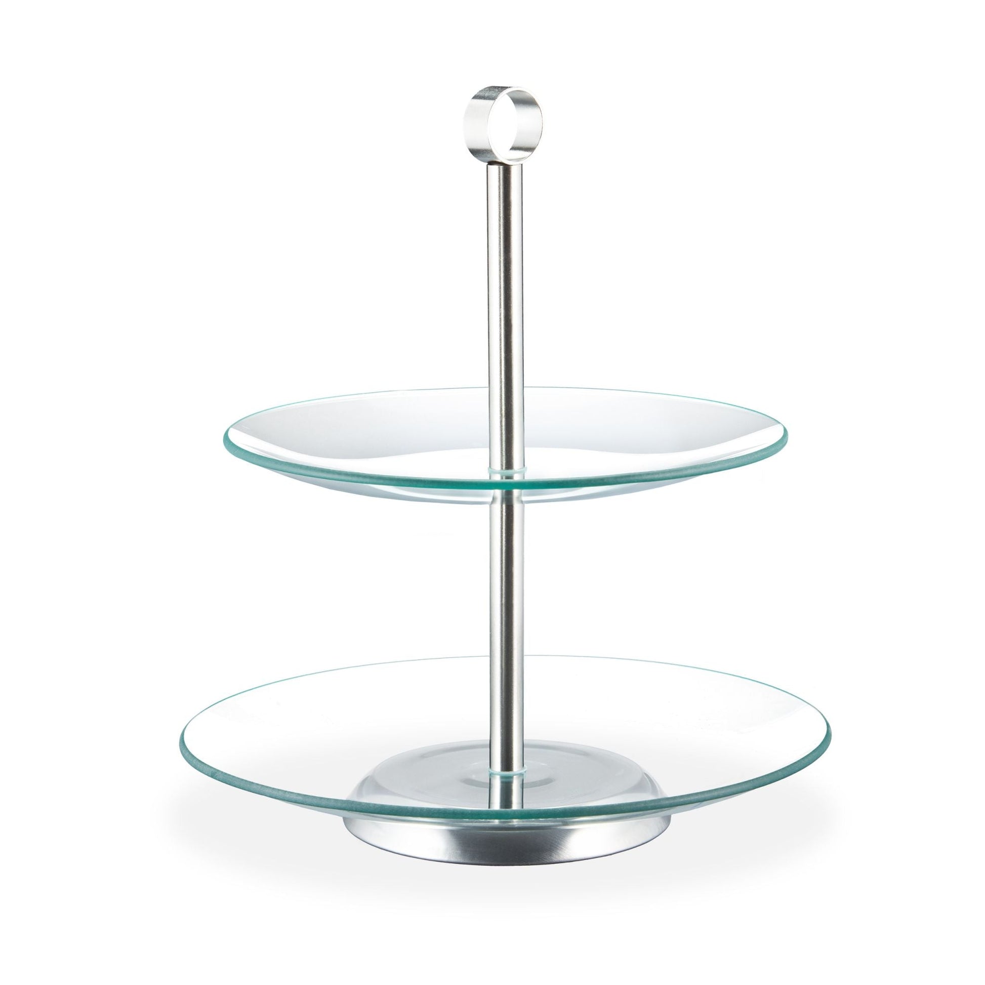 Etagere 2 Etagen Silber-Transparent von Relaxdays