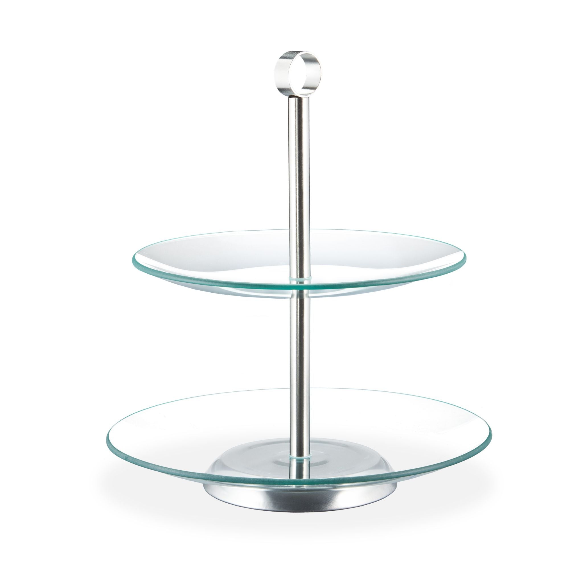 Etagere 2 Etagen Silber-Transparent von Relaxdays
