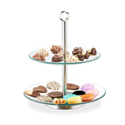 Etagere 2 Etagen Silber-Transparent von Relaxdays