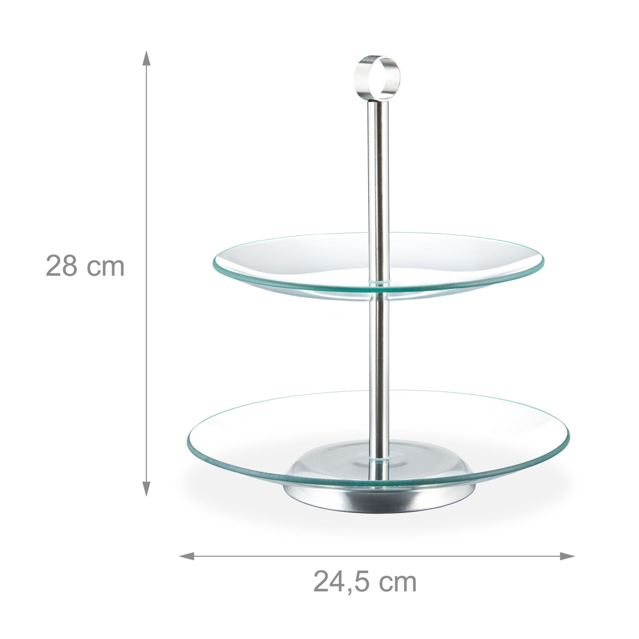 Etagere 2 Etagen Silber-Transparent von Relaxdays