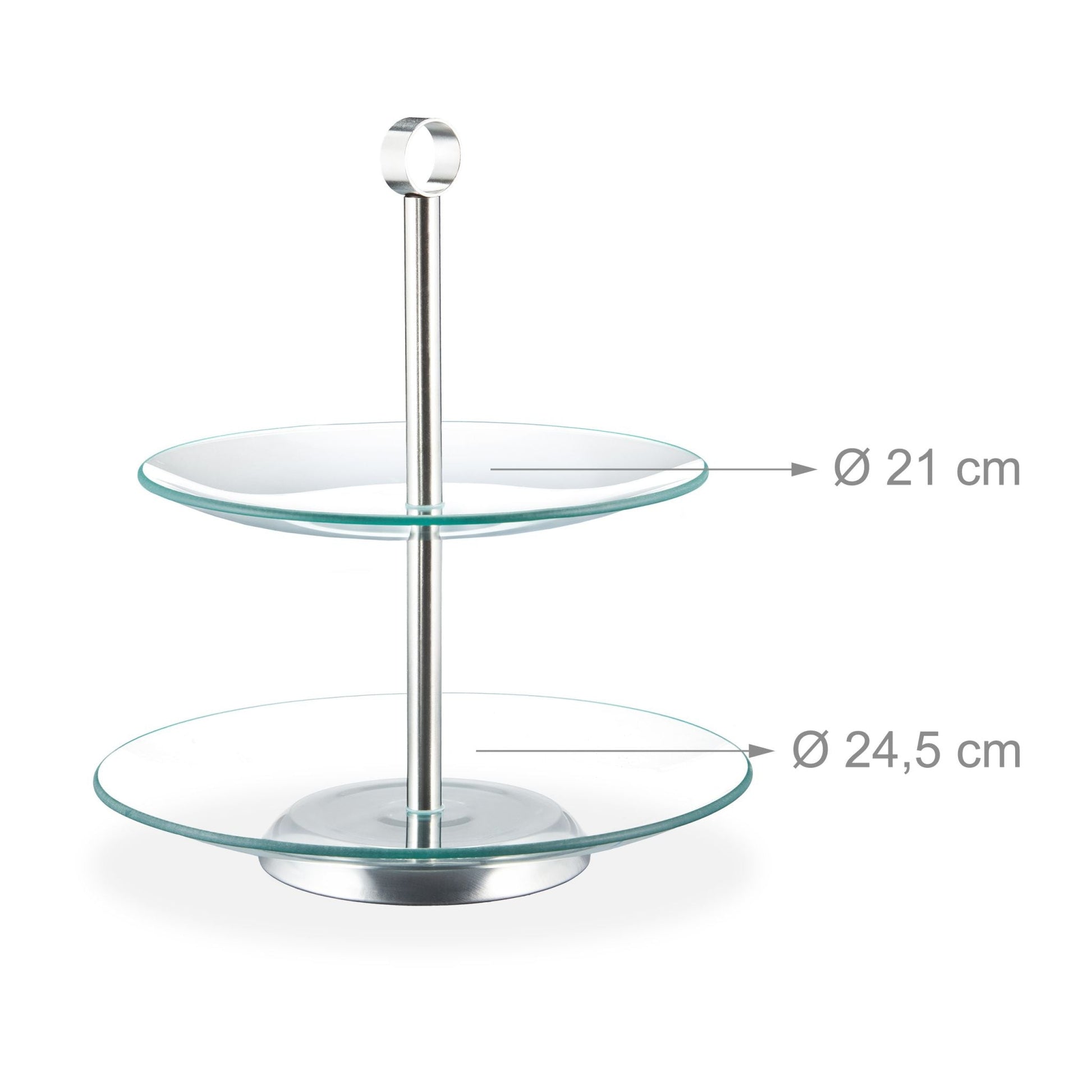 Etagere 2 Etagen Silber-Transparent von Relaxdays