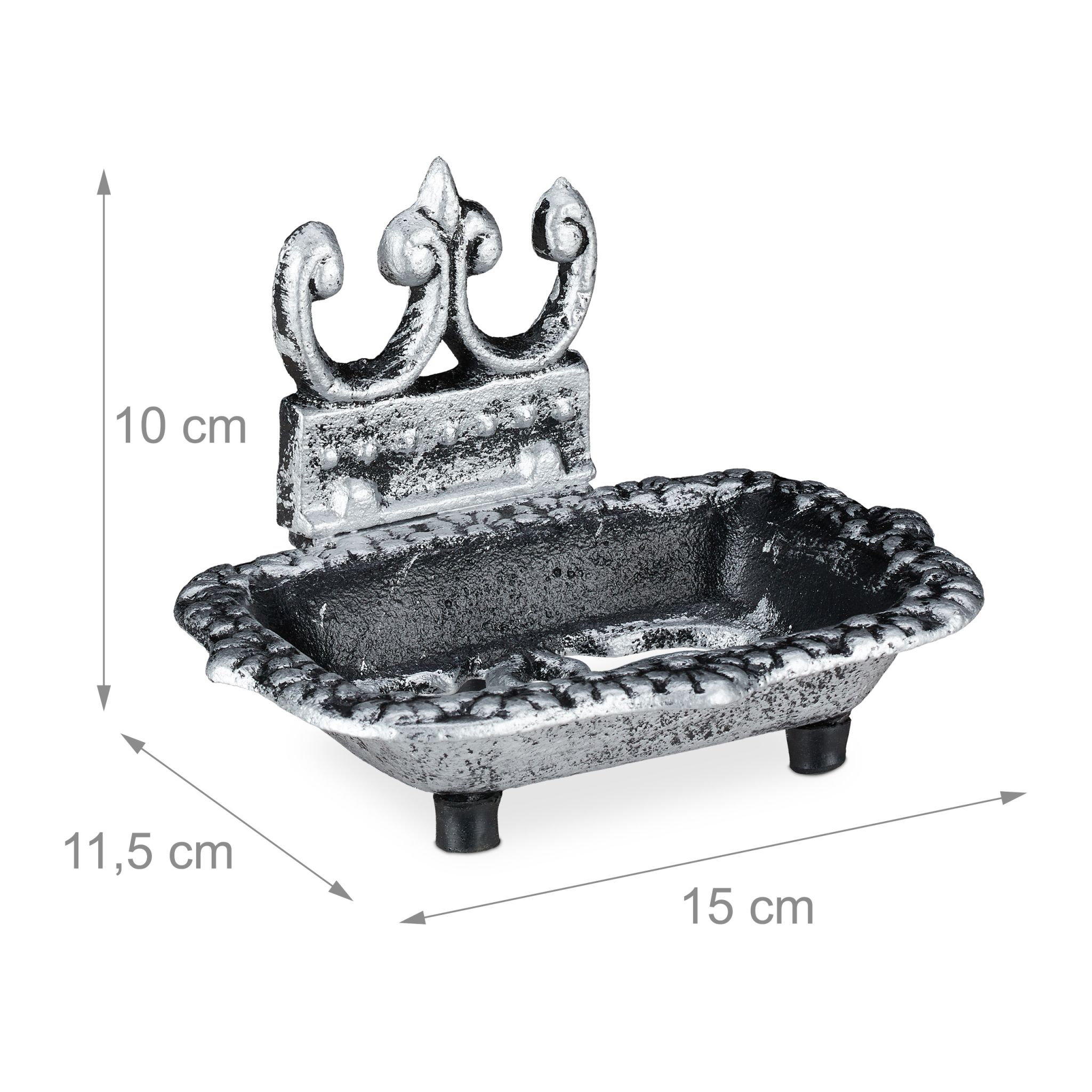 Seifenschale Gusseisen Silber