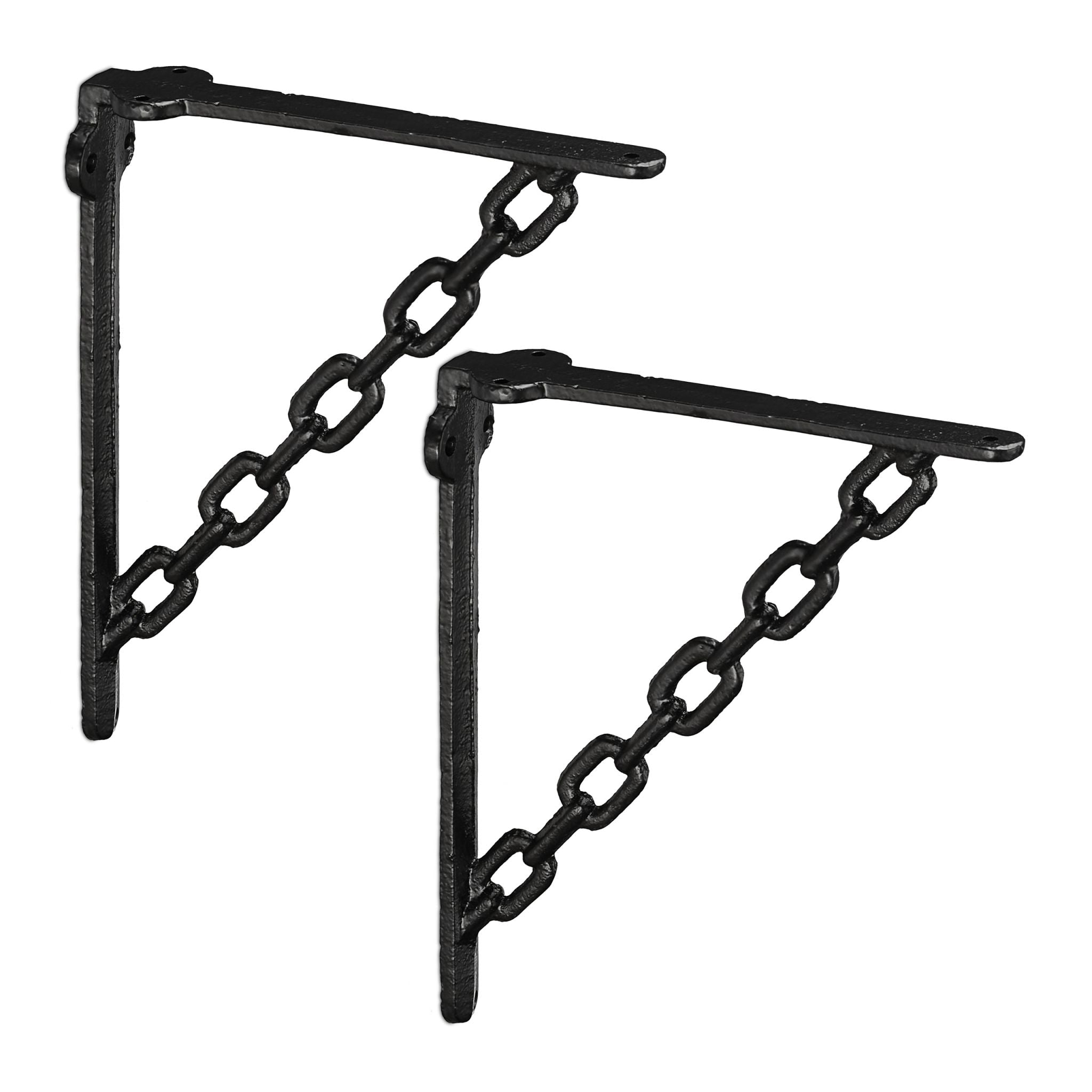 Regalwinkel Gusseisen Kette 2er-Set Schwarz von Relaxdays