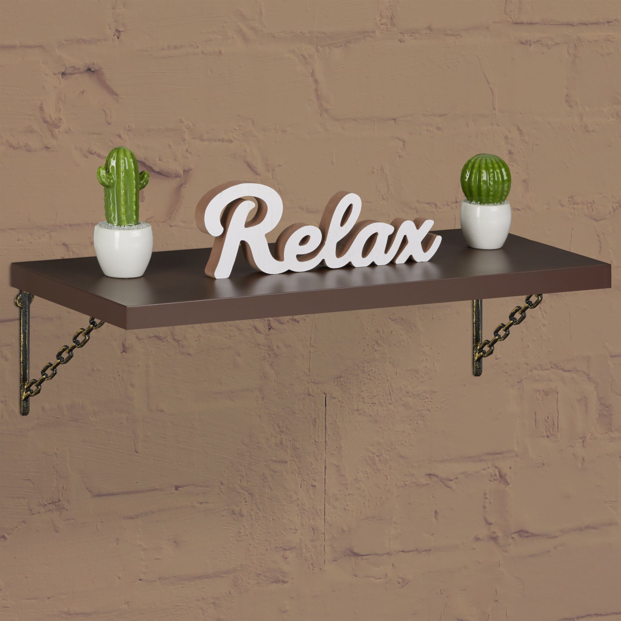 Regalwinkel Gusseisen Kette 2er-Set Schwarz von Relaxdays