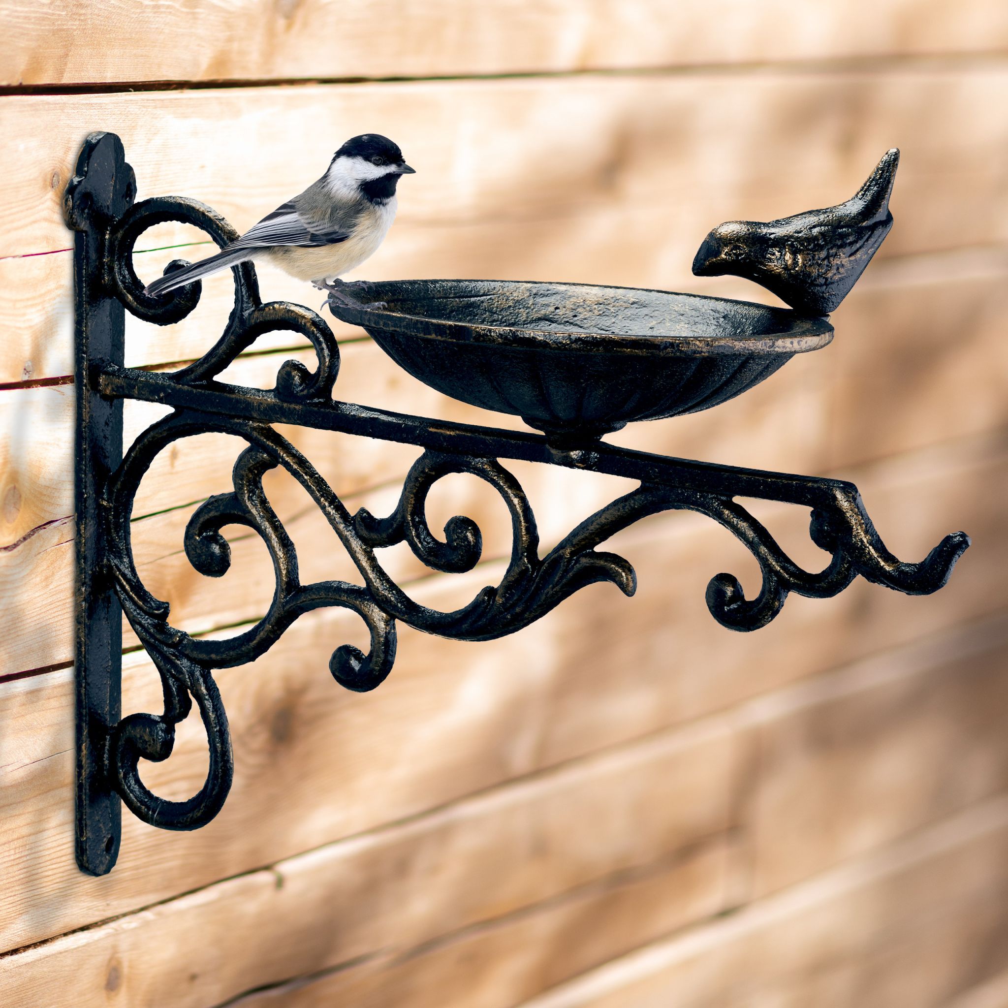 Vogeltränke Gusseisen Wand Braun-Gold von guteszeug.ch