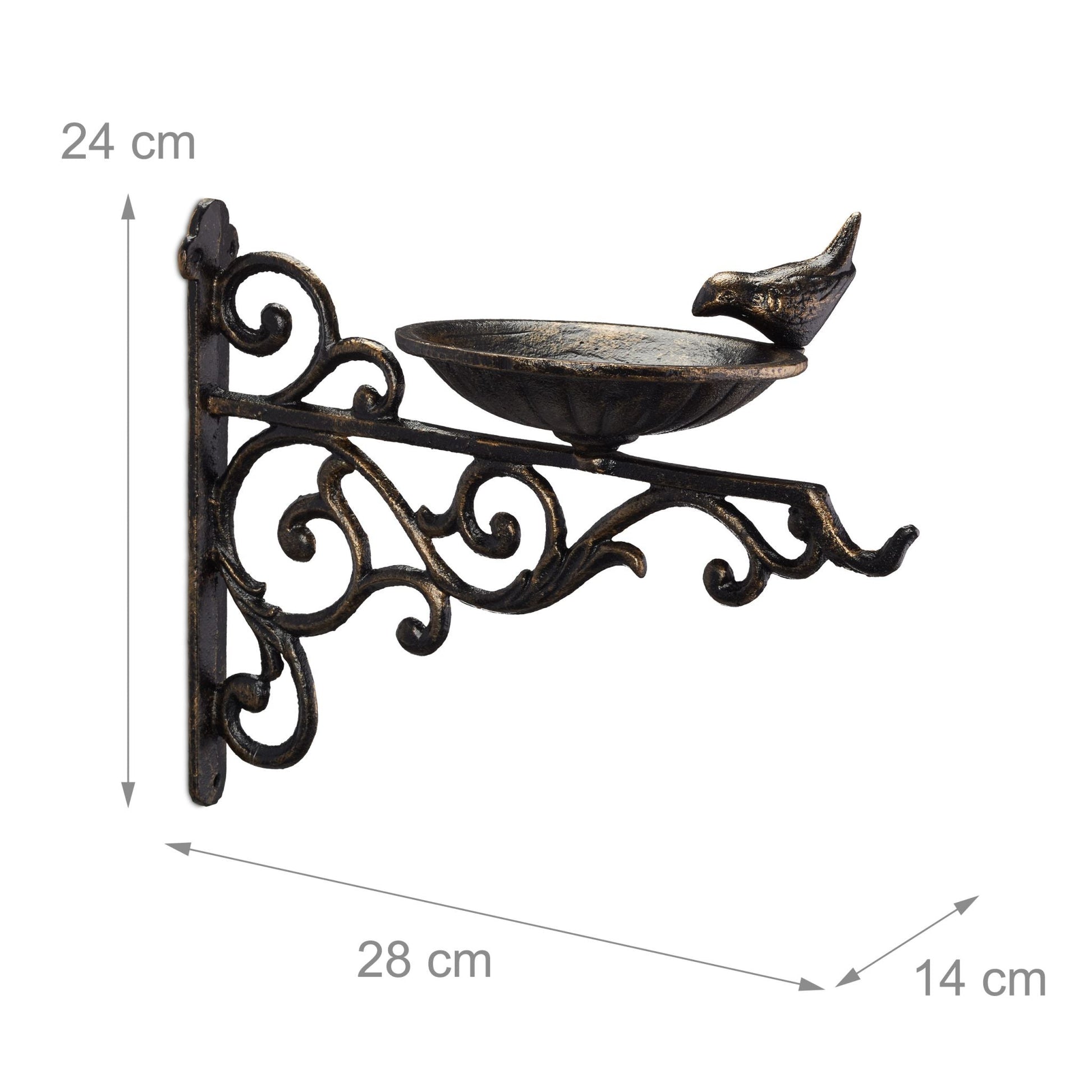 Vogeltränke Gusseisen Wand Braun-Gold von guteszeug.ch