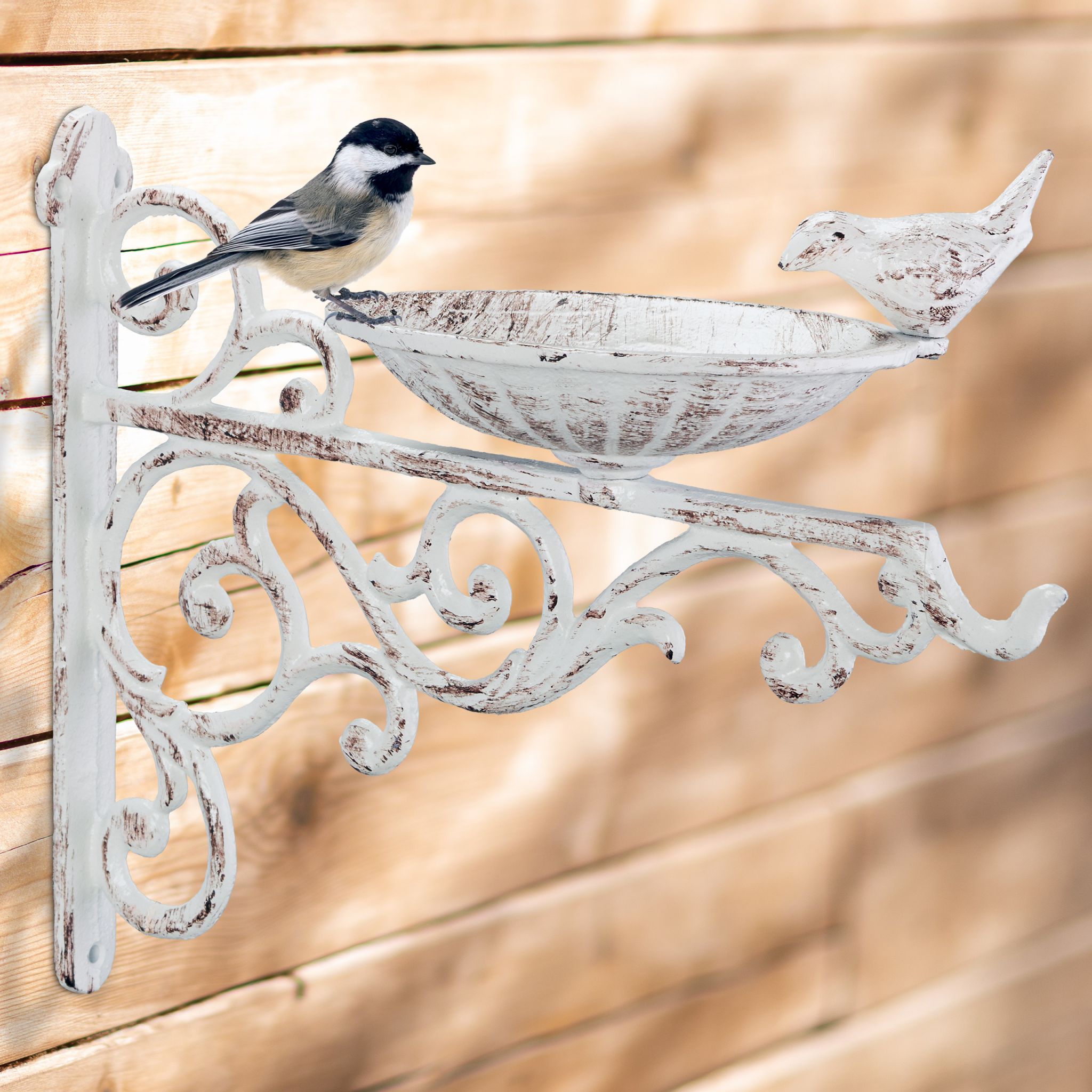 Vogeltränke Gusseisen Wand Weiss