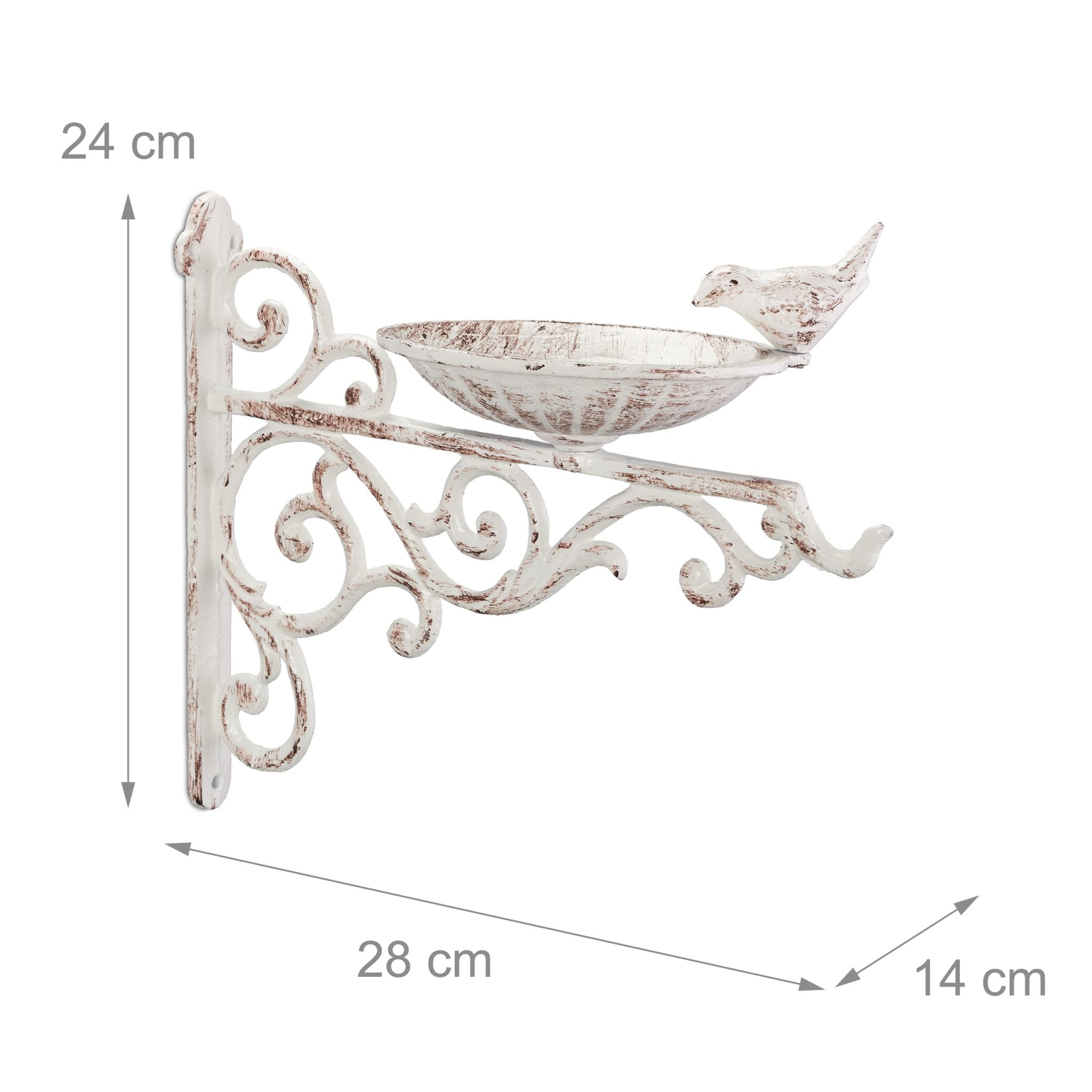 Vogeltränke Gusseisen Wand Weiss