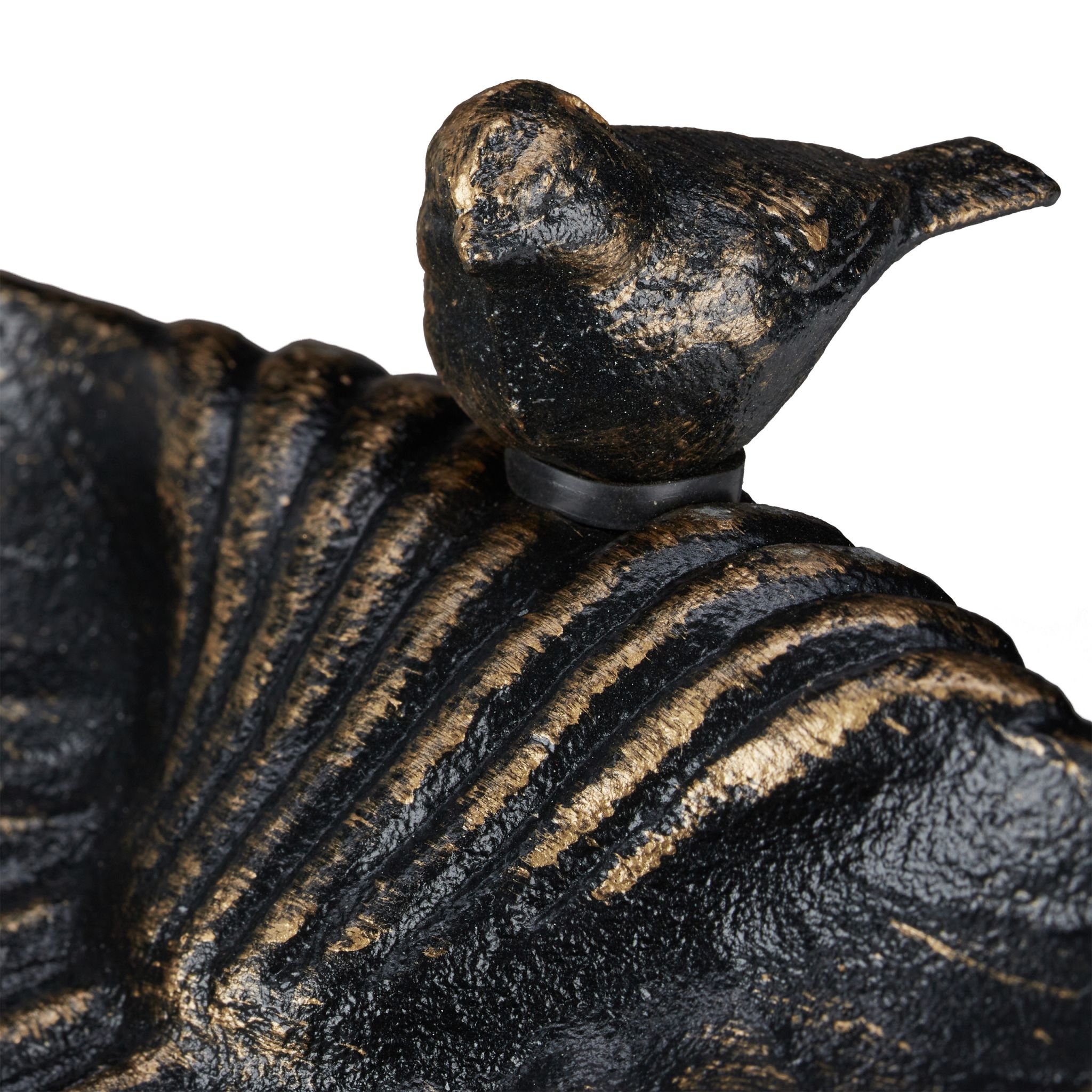Vogeltränke Gusseisen Gold-Schwarz